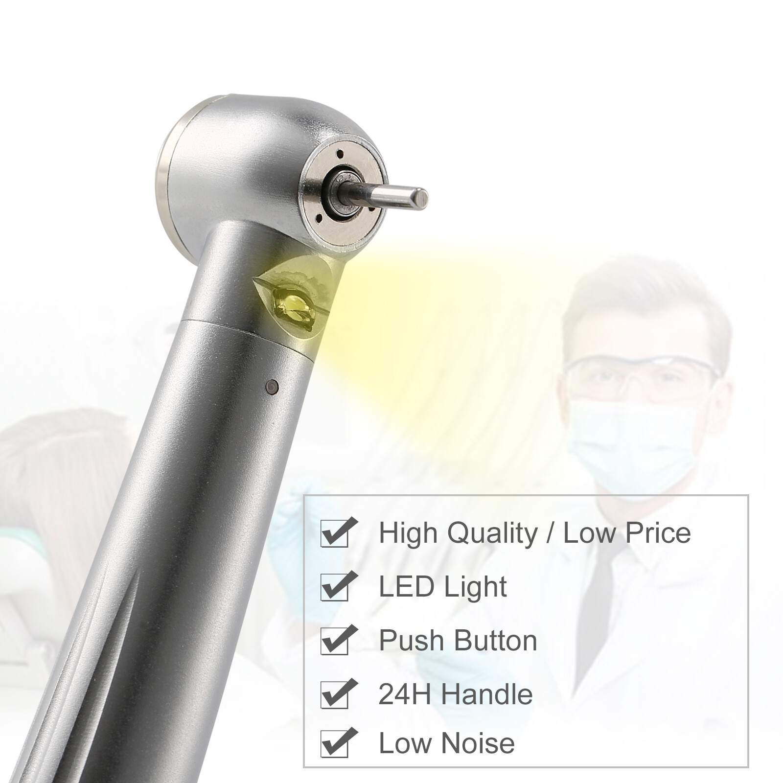E-generator Dental LED Fiber Optic High Speed Handpiece Internal Triple Spray