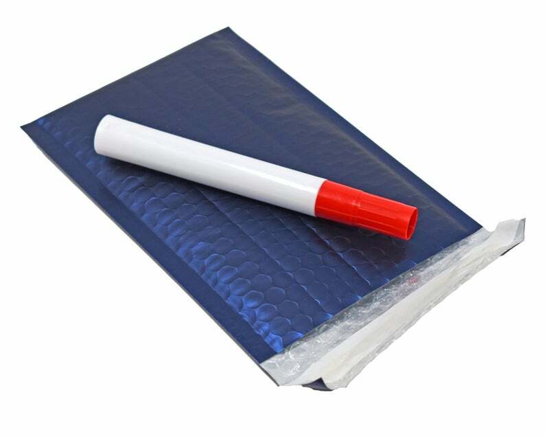 Midnight Metallic Blue Bubble Mailers 8×12, 6×10, 4×8, Assorted Shipping Pack