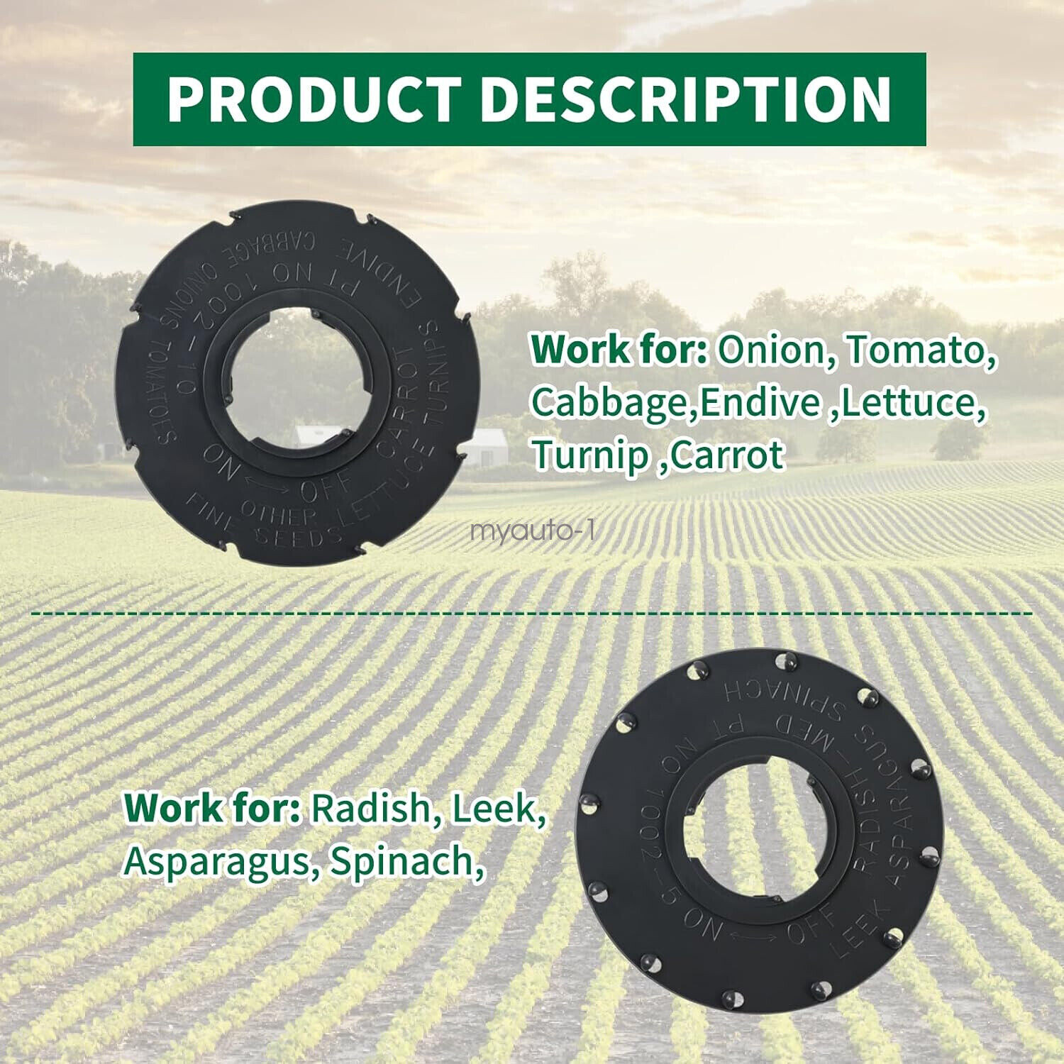 60009 Set 6 Standard Seed Plates Fit for Earthway 1001-B Seeder
