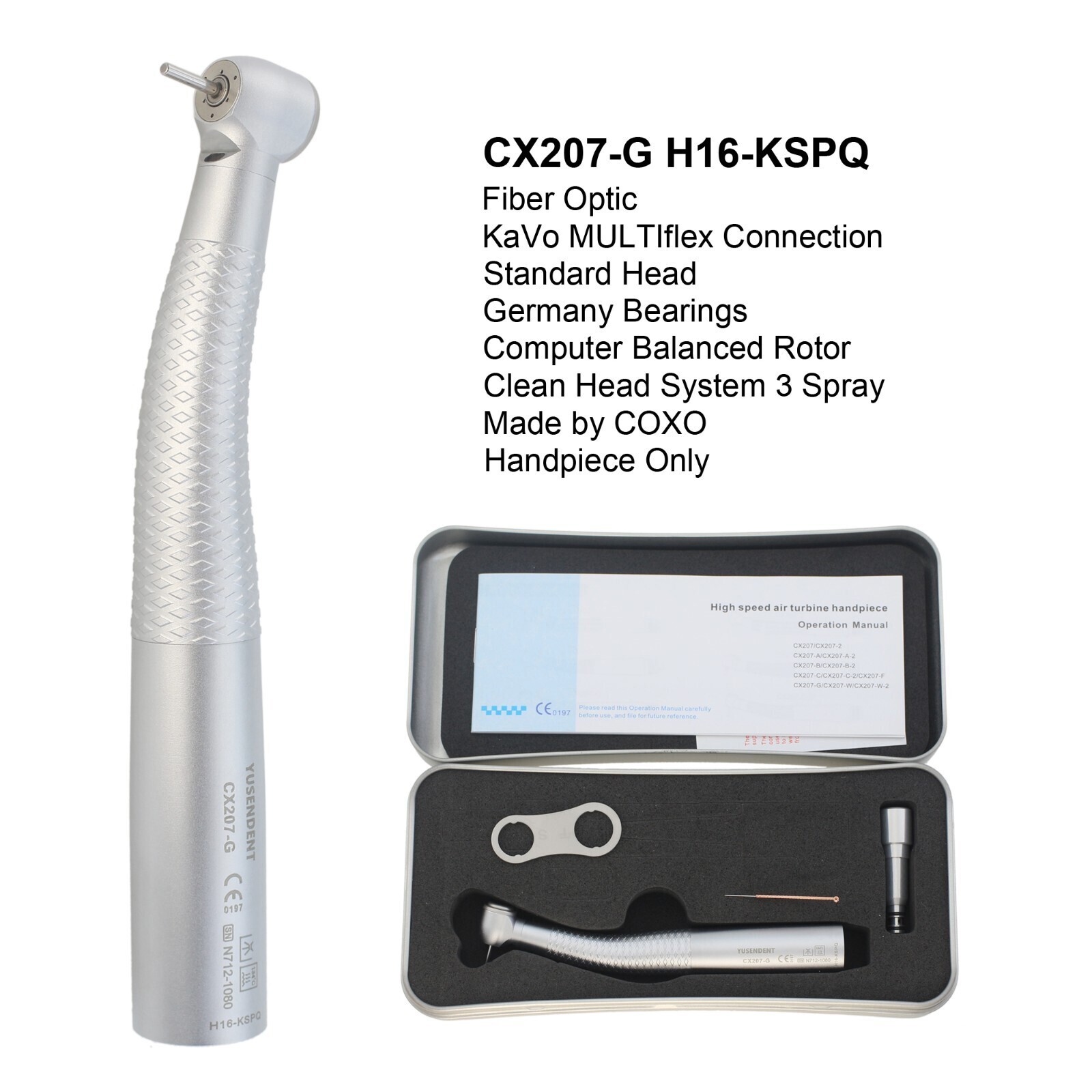 COXO Dental Handpiece Fiber Optic High Speed Turbine CX207-G KaVo MULTIflex LED
