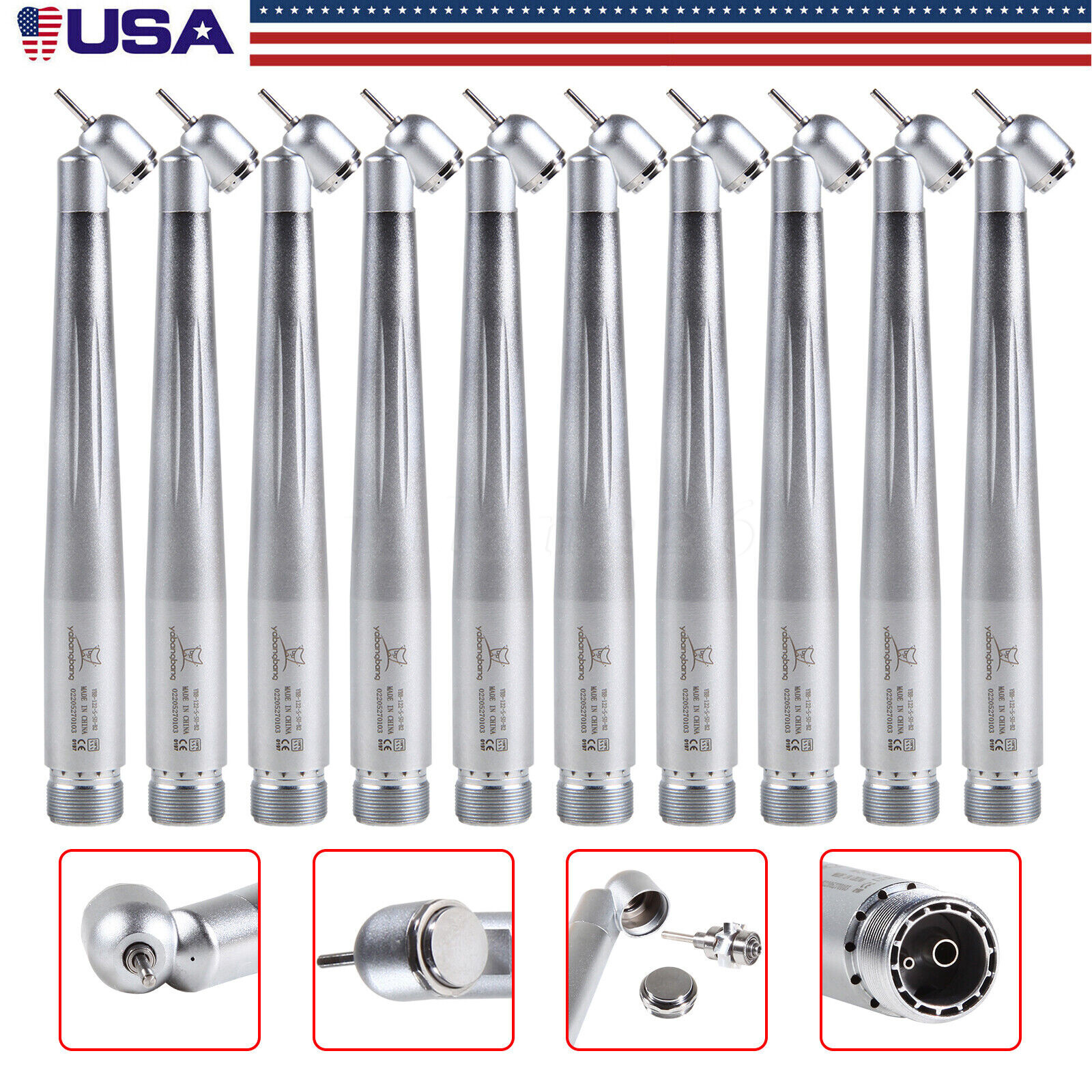 45 Degree Dental Surgical High Speed Handpiece Push Button Single Spray 2-Holes