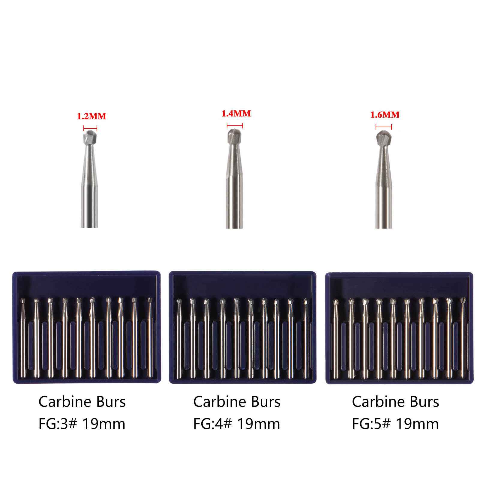 10-100 Pcs Dental FG High Speed Tungsten Steel Carbide Crown Cutting Burs