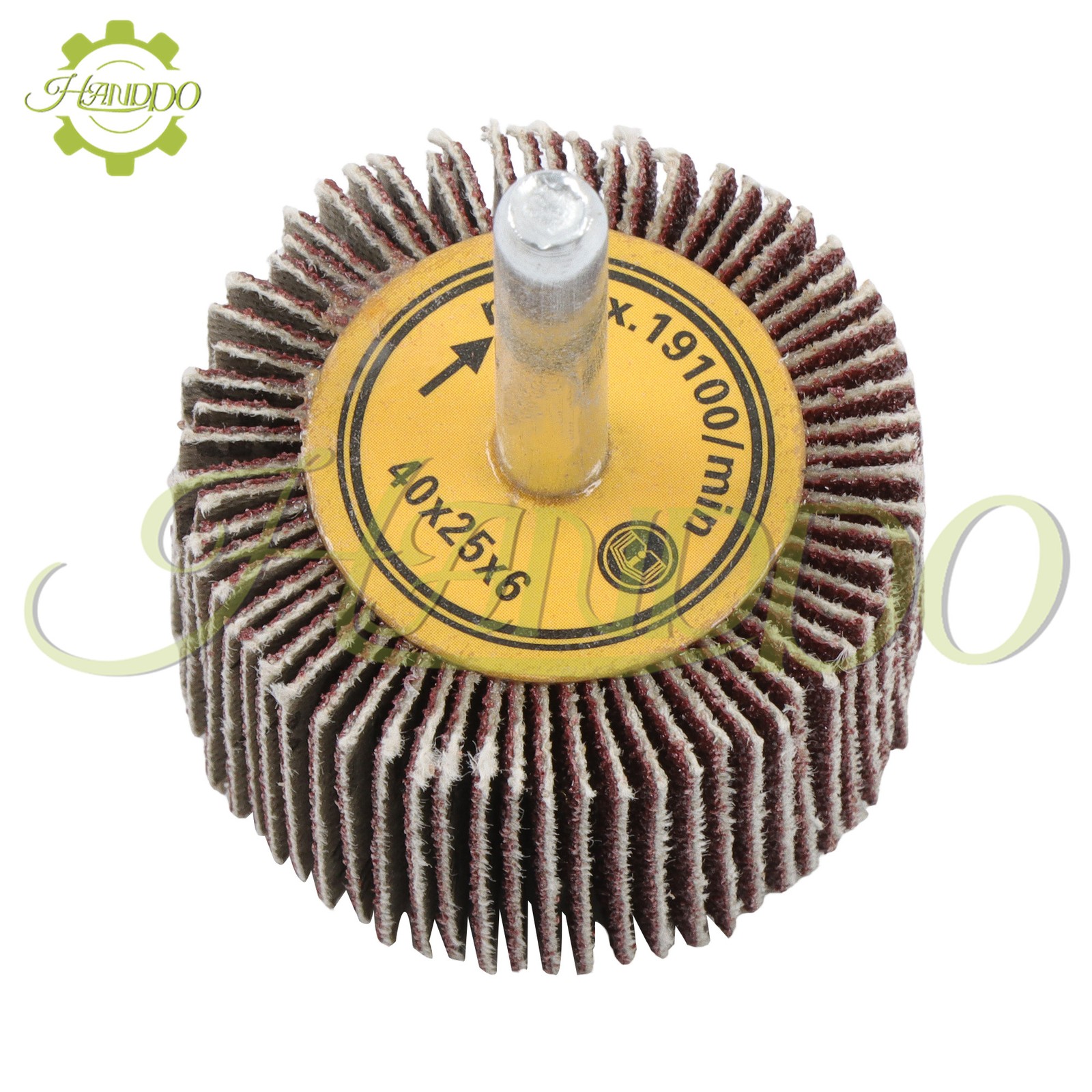 1-1/2″ × 1″ × 1/4″ Shank Mounted Flap Wheels – 120 Grit Sanding Wheel – 5 Pack