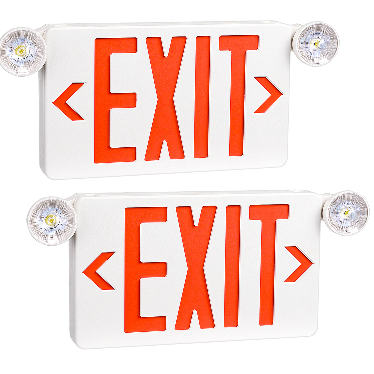 Red LED Exit Sign & Emergency Light – Dual LED Lamp UL-94 Fire Resistance light