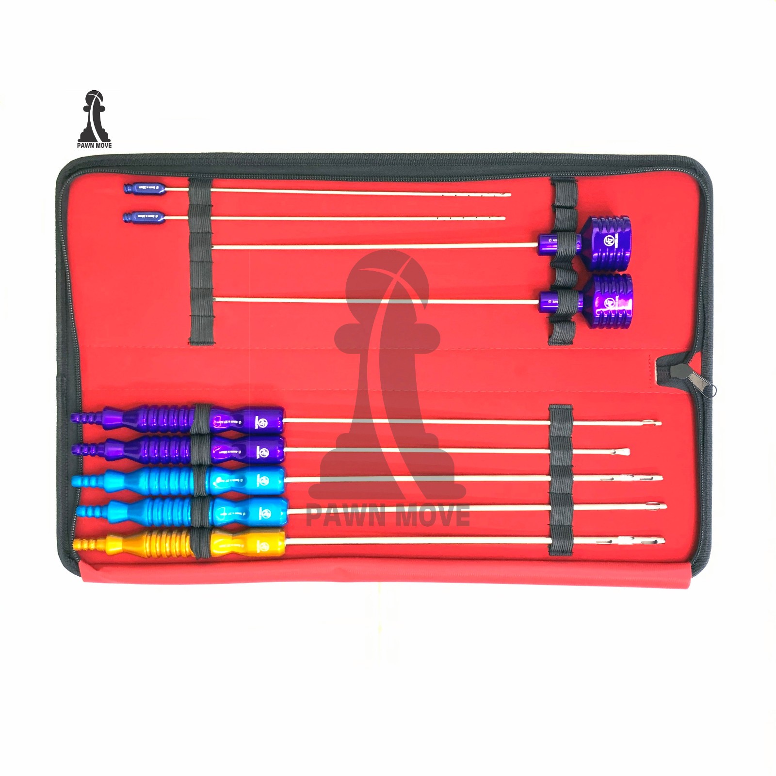 Cannula Set of 9 Pieces Liposuction Kit, 5 Fixed Handle, 2 Tomy Hub, 2 Luer Lock