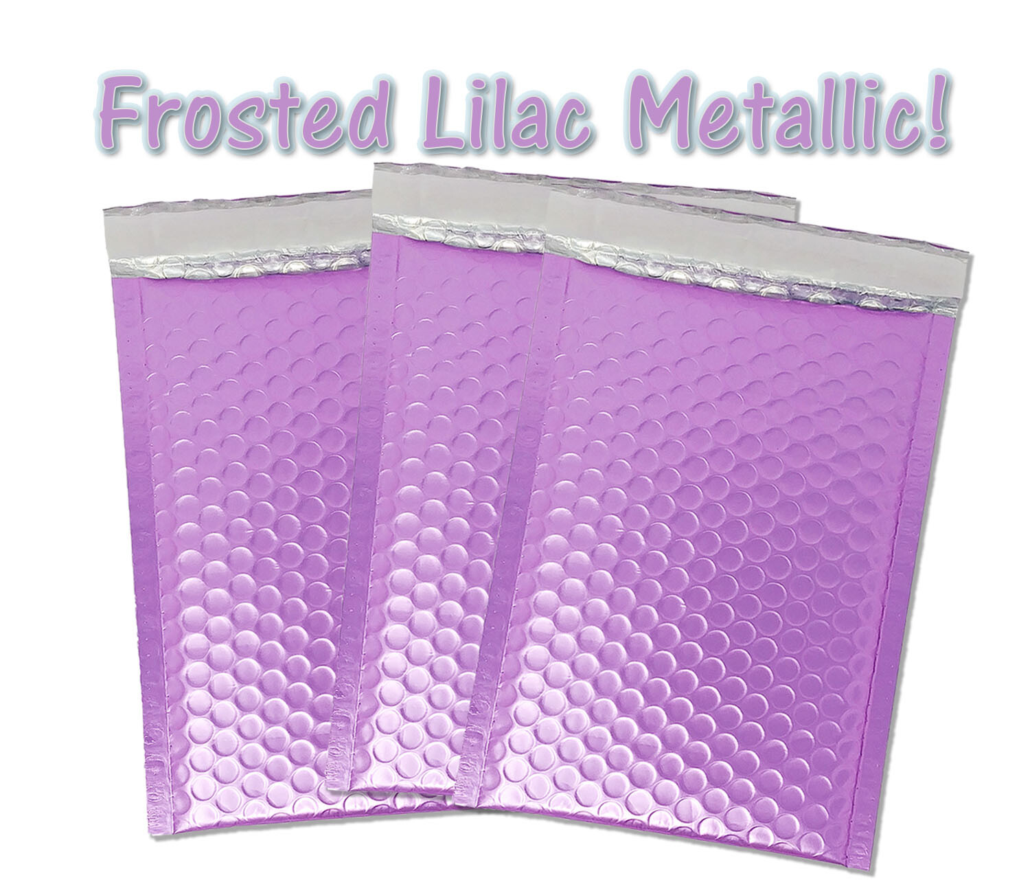 NEW Frosted Lilac Matte Metallic Bubble Mailers, Padded Shipping Envelopes Combo