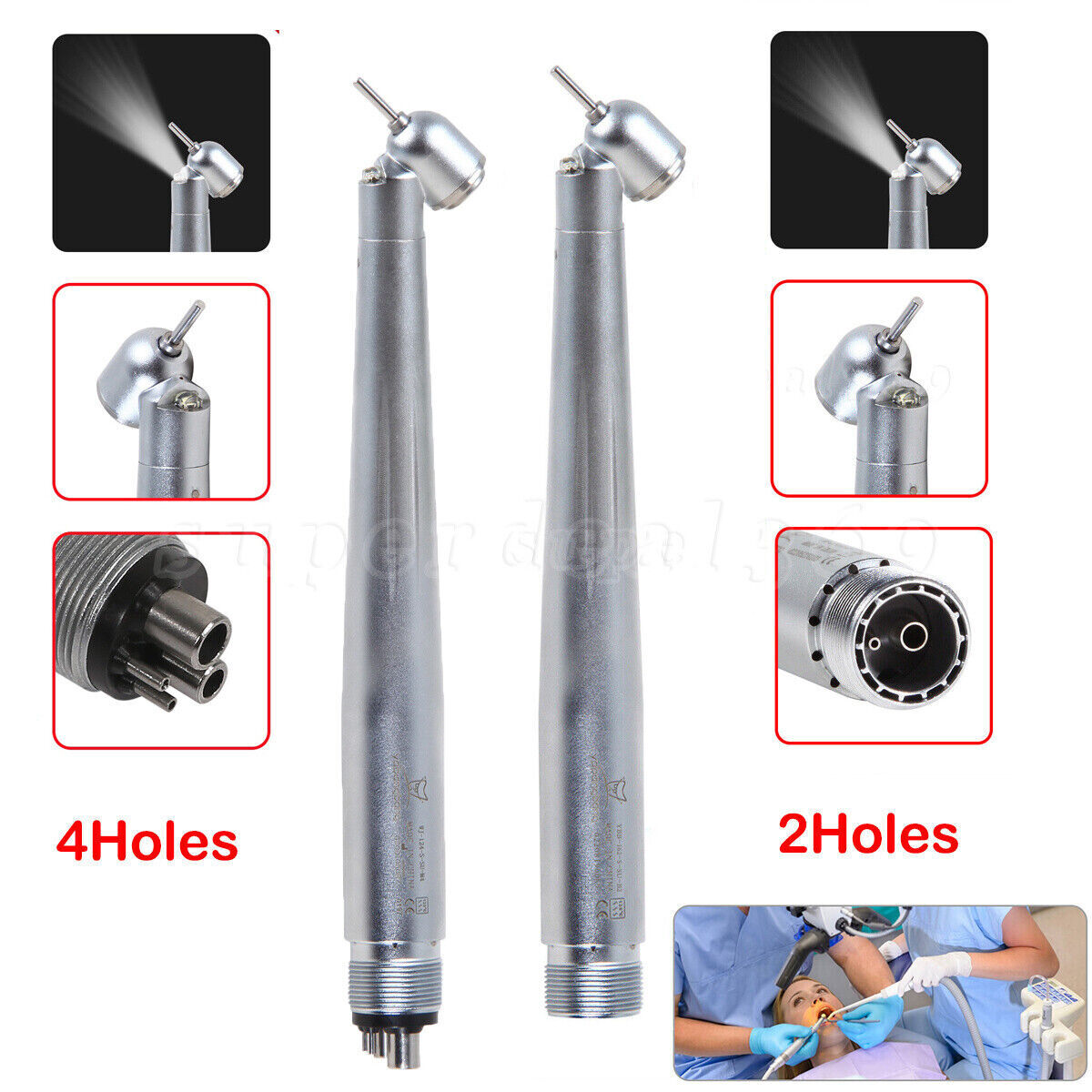 NSK Type Dental PANA MAX 45 Degree High Speed LED Handpieces Push Button 2/4H sk