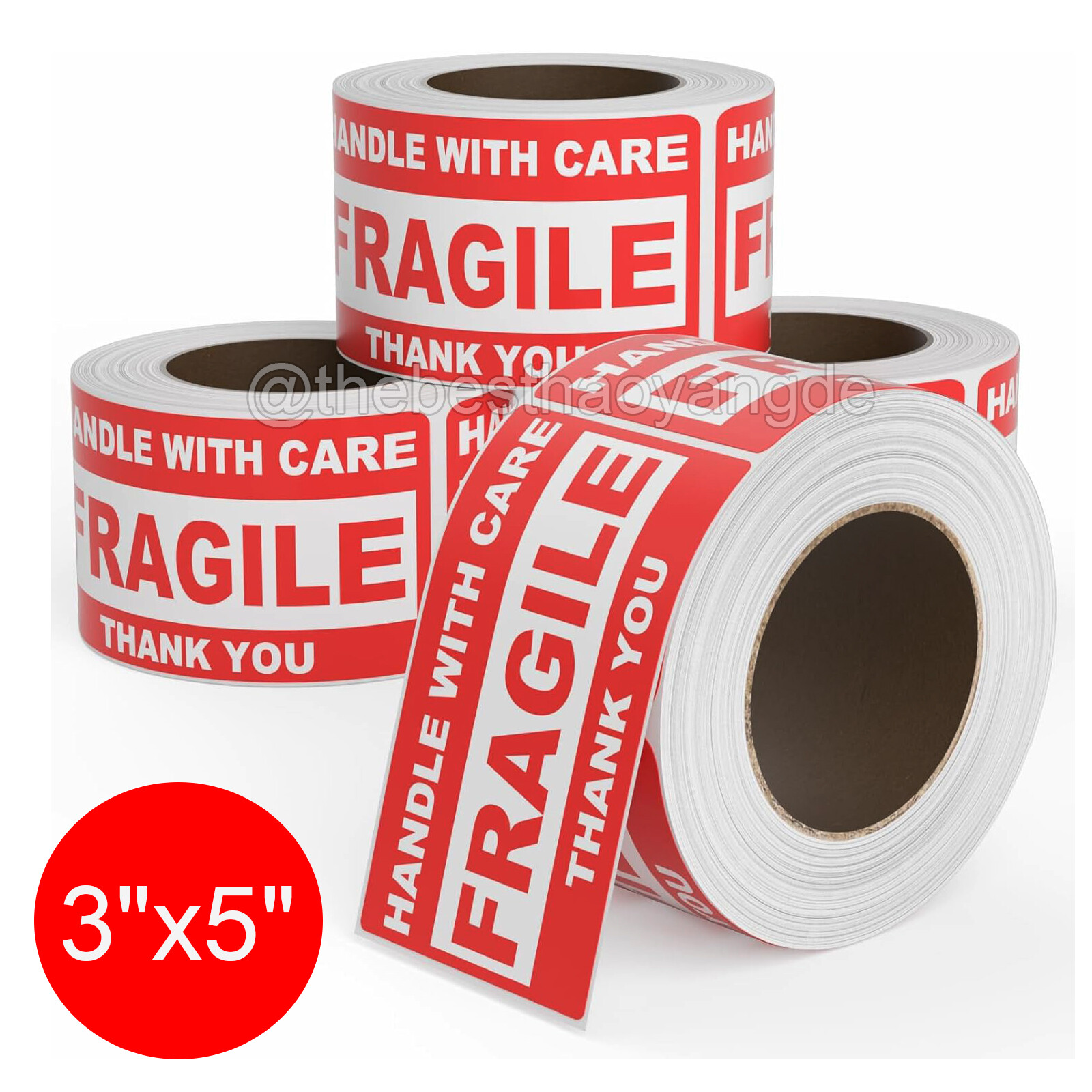 3″ x 5″ Fragile Handle With Care Thank You Labels Adhesive Stickers 500 Per Roll