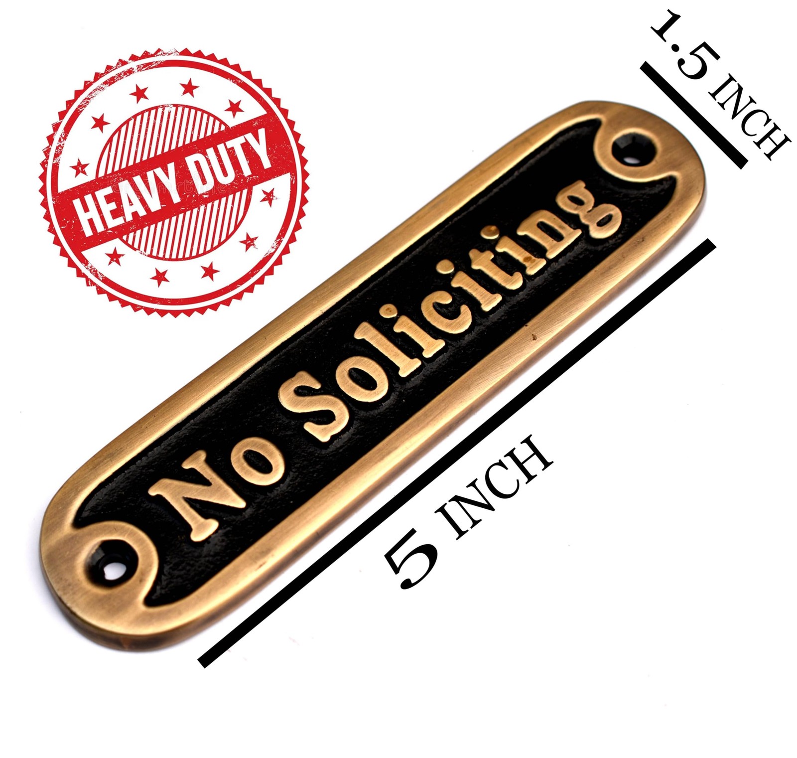 Brass No Soliciting Thank You Sign 5″ Solid Brass Wall Plaque No Soliciting…