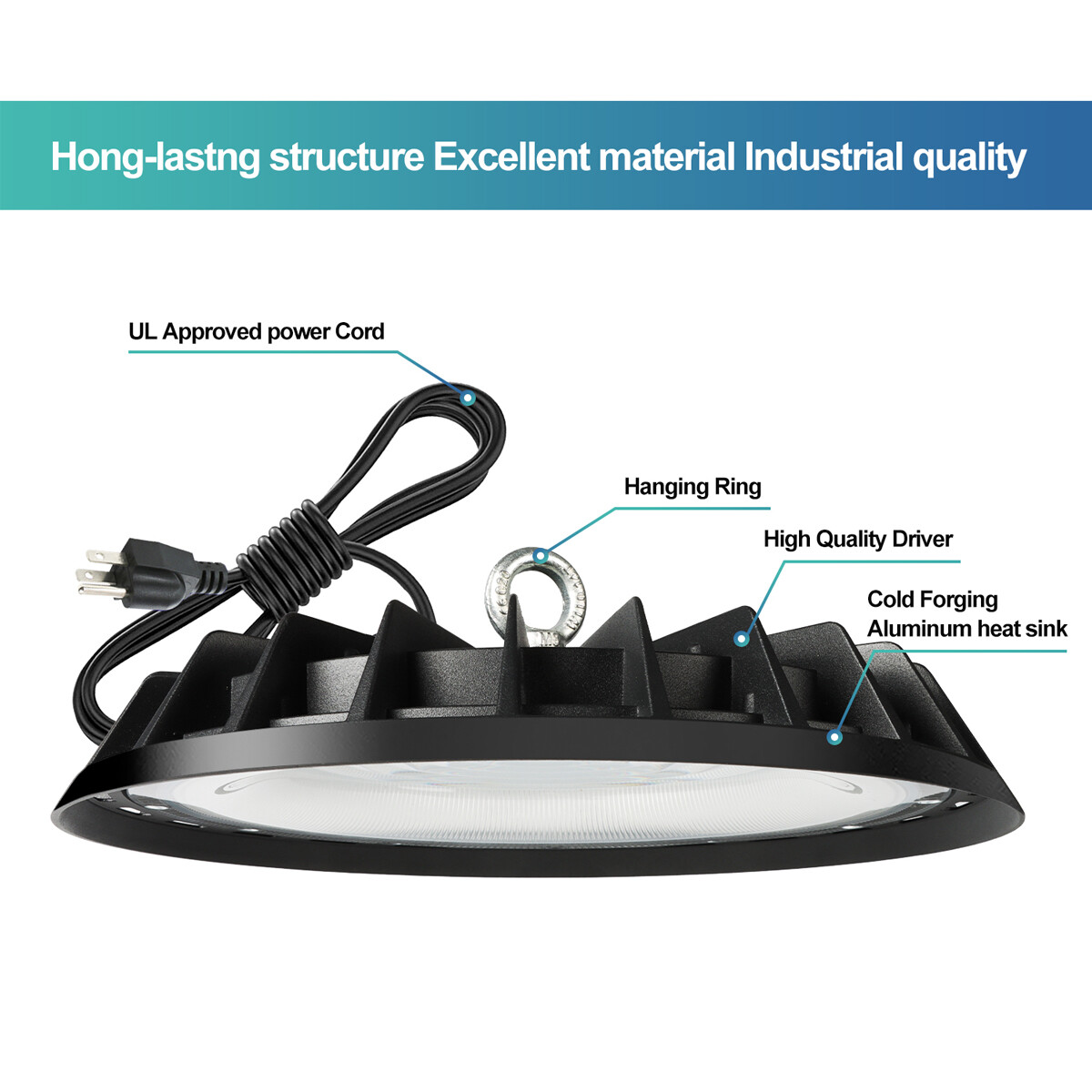 4 Pack 200W UFO Led High Bay Light Commercial Industrial Factory Light 90-277V