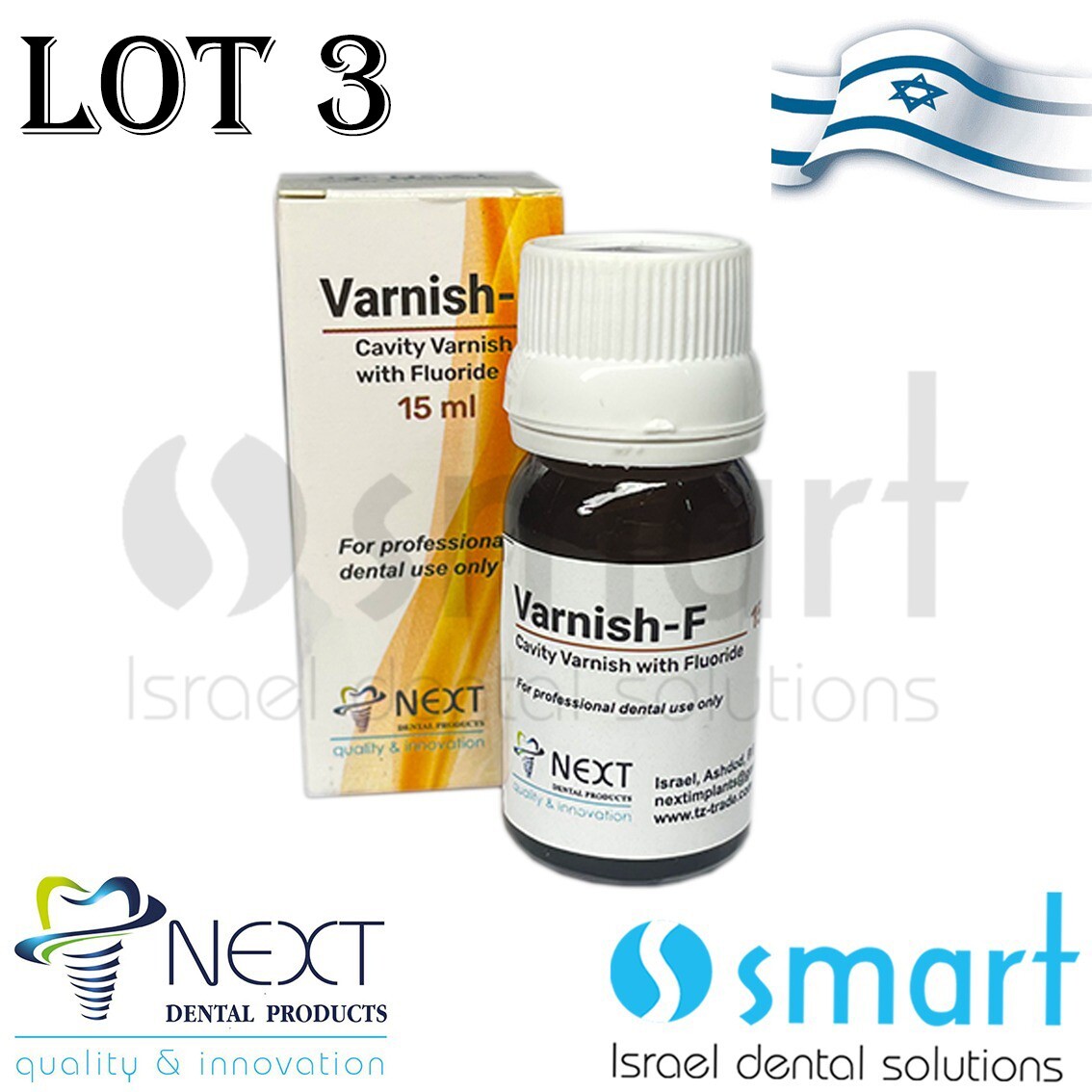 LOTx3 Dental Varnish-F Cavity Varnish with Fluoride 15 ml