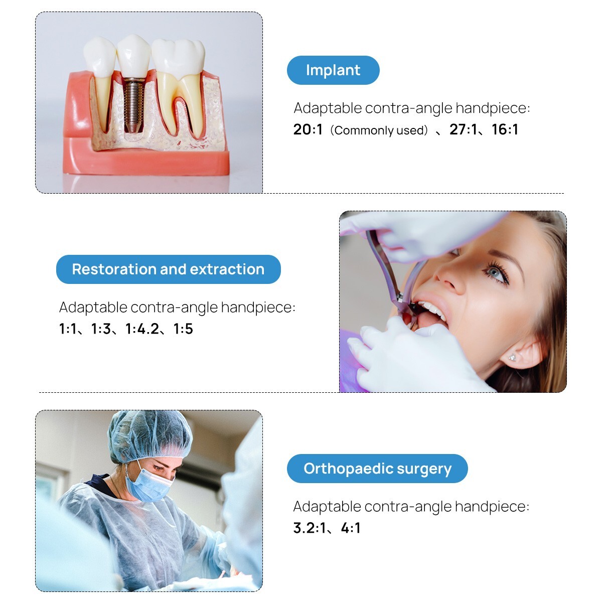 Dental LED Implant Motor Brushless System /Mobile Trolley Cart Auto Water Supply