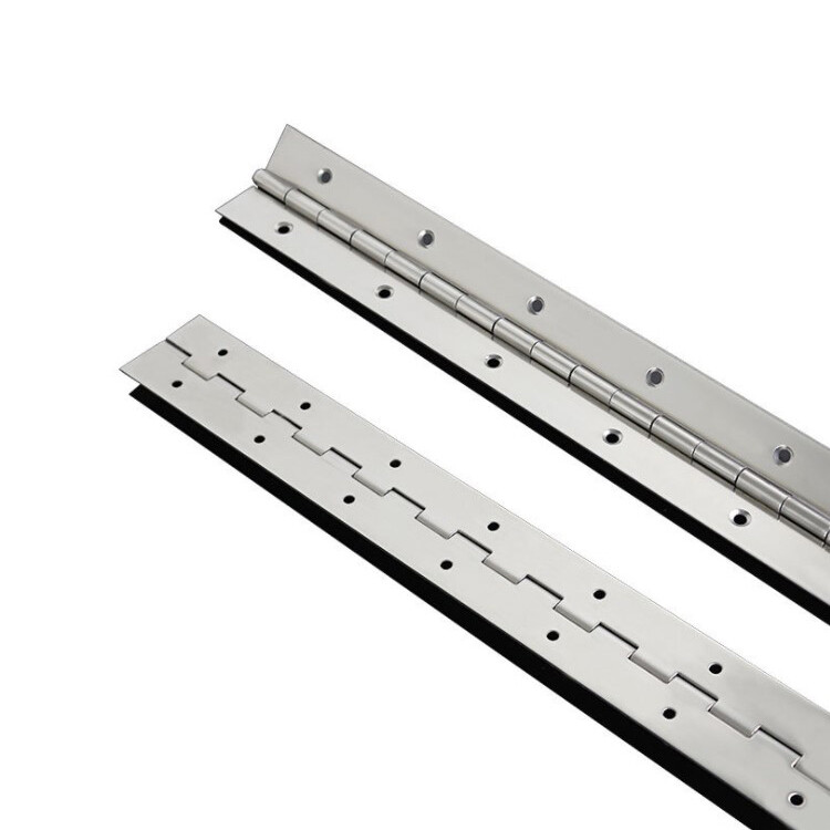 Piano Hinge with Holes in Stainless, Steel, or Aluminum 1,2,3,4,5,6,7,8 ft