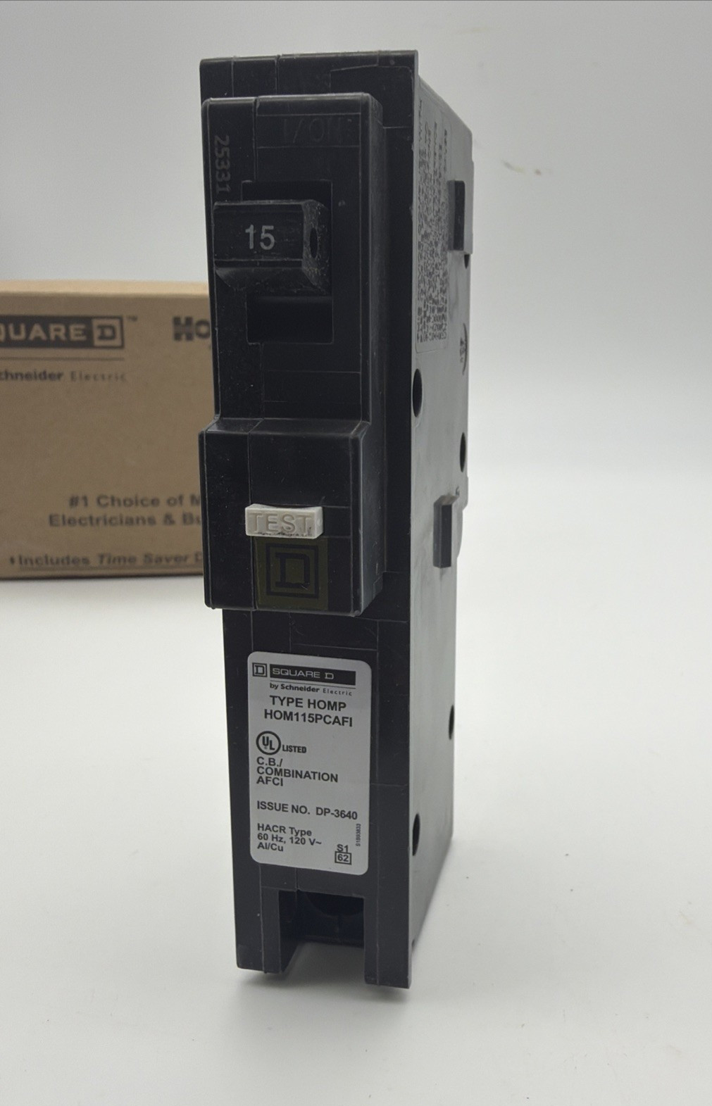2 PCS Square D HOM115PCAFI 15 A Plug-On Neutral Arc-Fault Breakers NEW