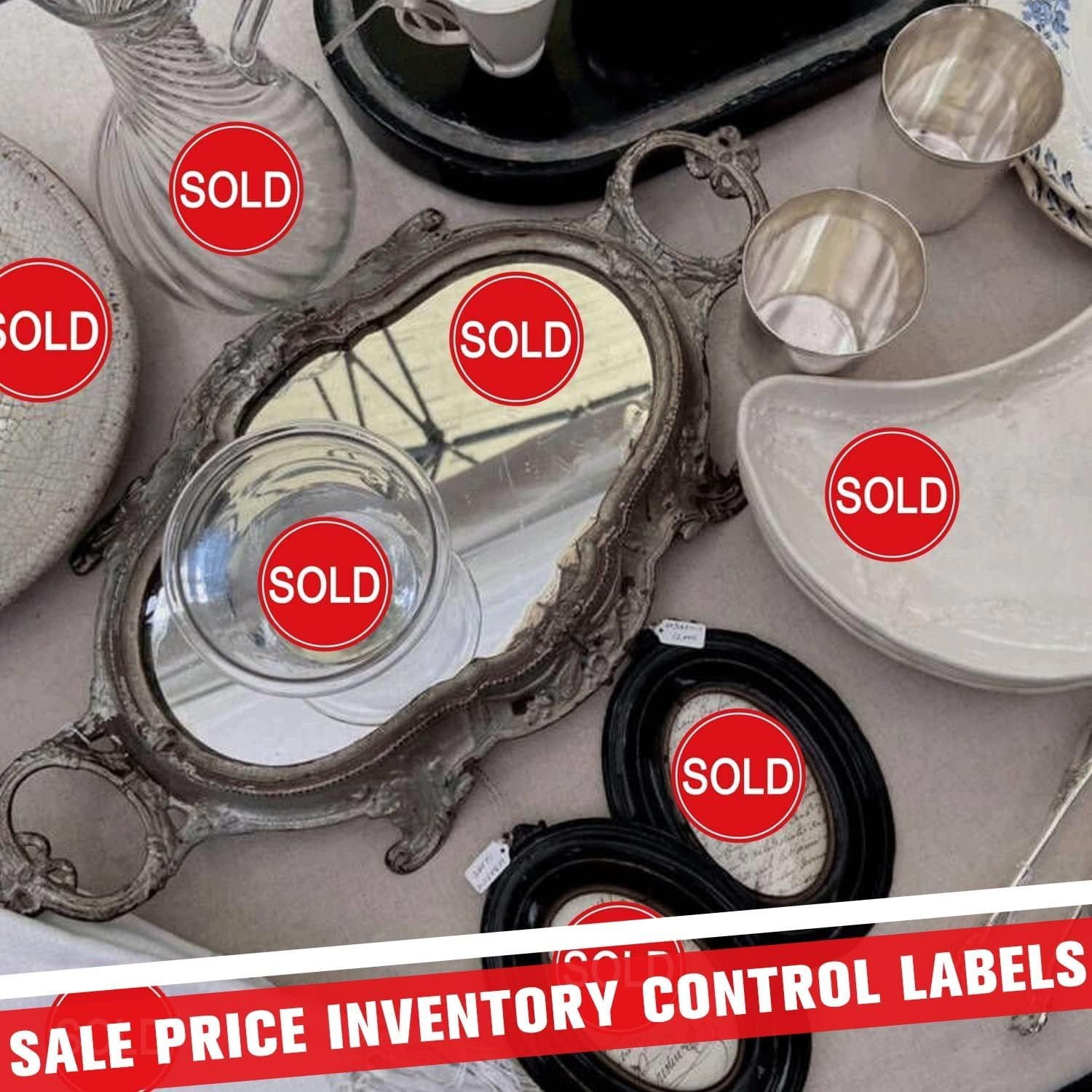 500 PCS Sold Stickers Small round Sold Point of Sale Pricing Labels 1 Inch Self-