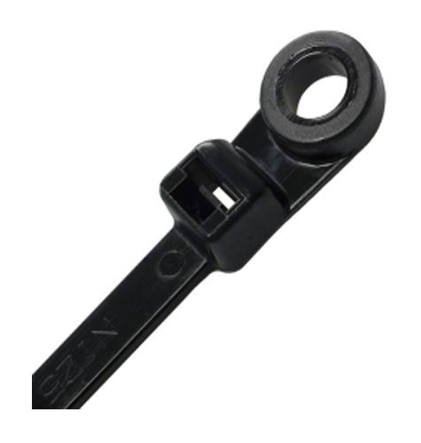 1000 pieces 11″ Black Mountable Head Cable Tie 50 Lbs Nylon Secure Fastening