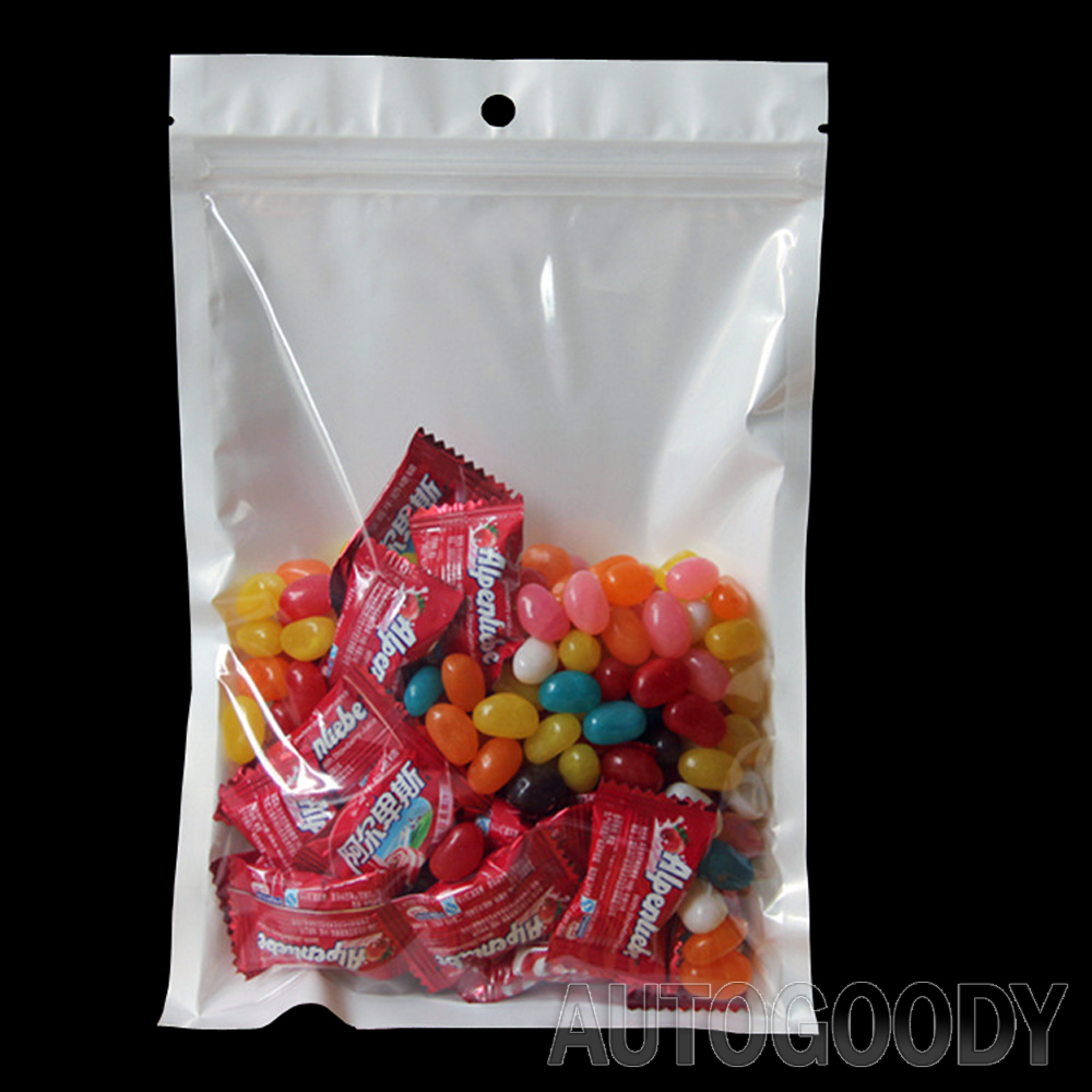 1000 Zip Zipper Lock Bags Clear Plastic White Back 6.25″ x 9.5″ Seal Reclosable