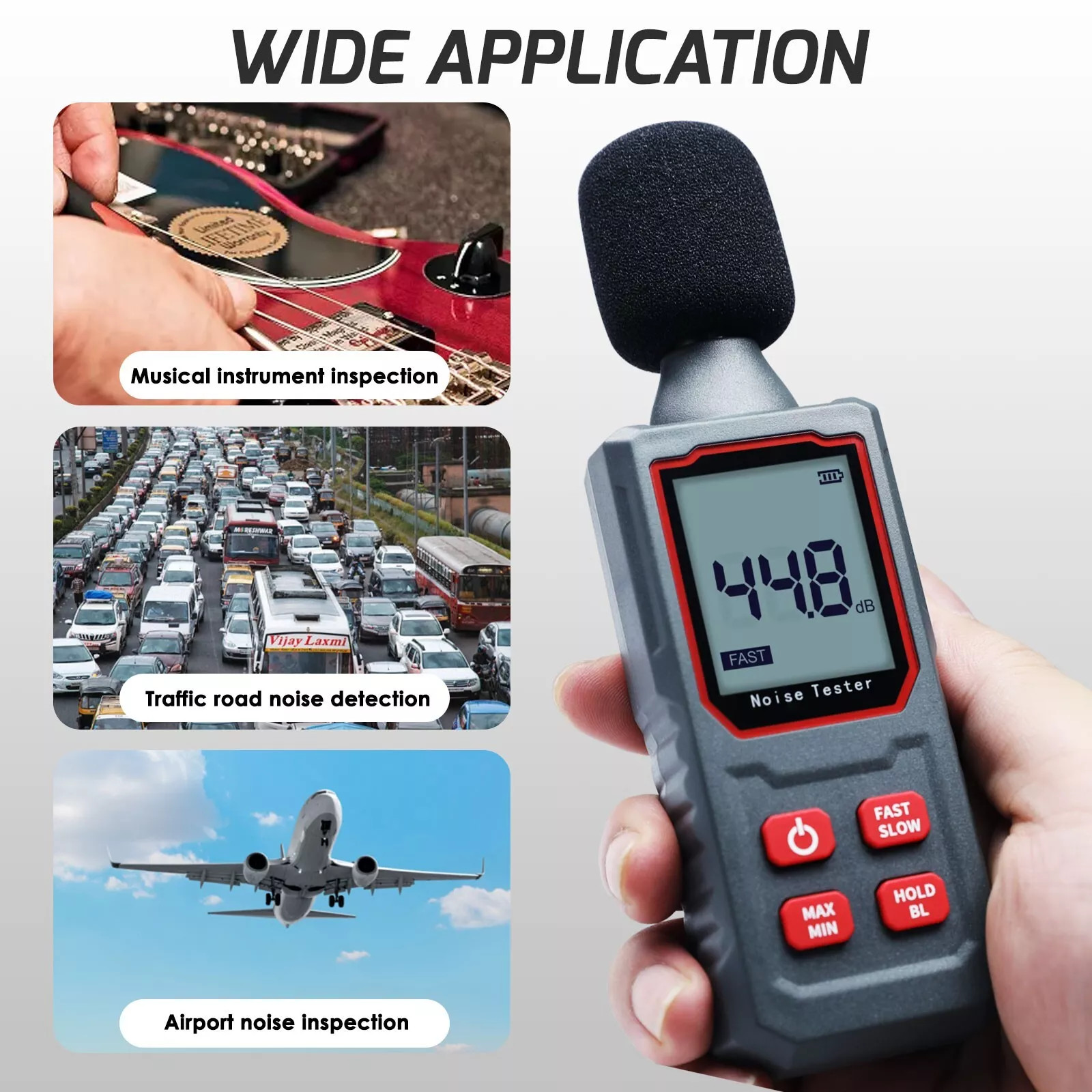 Portable digital sound meter professional precise decibel tester 30-130dB