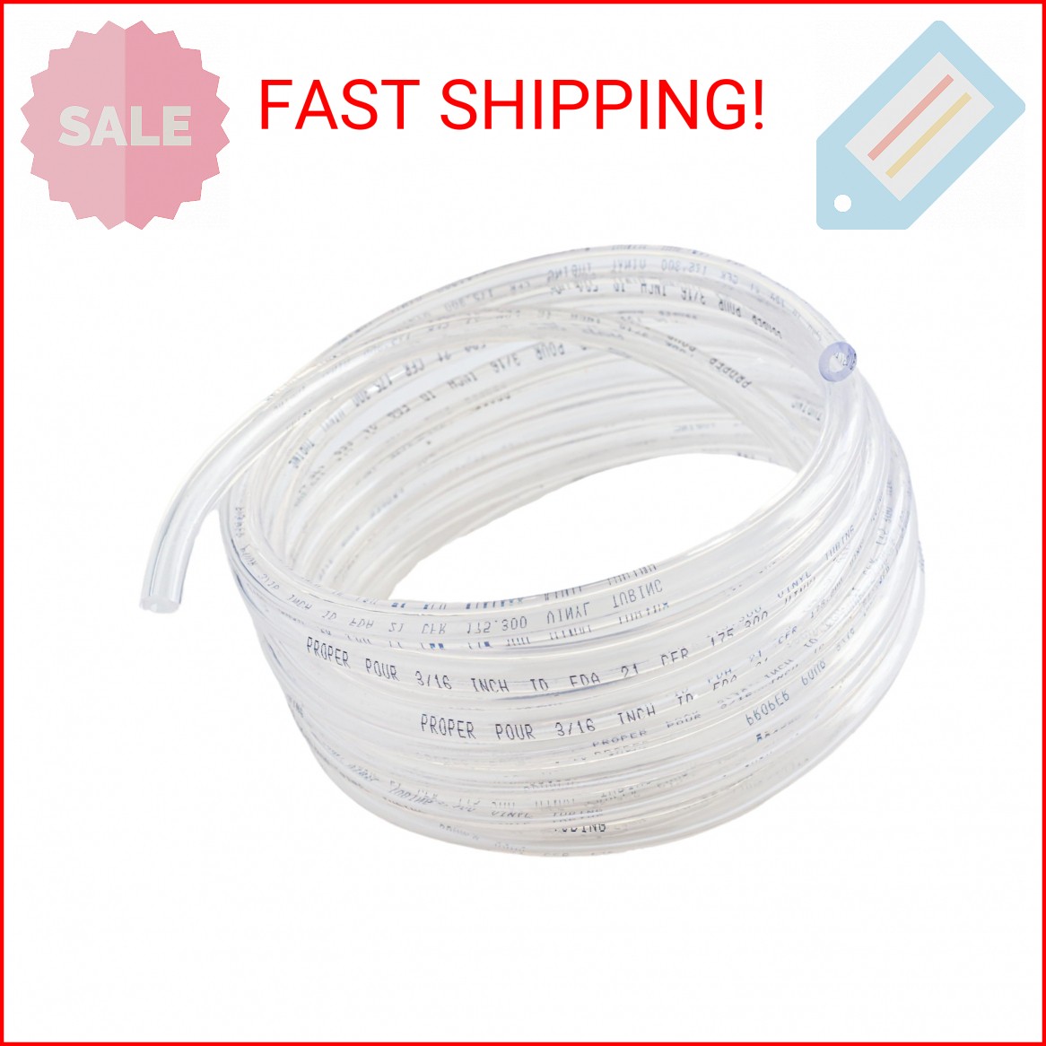 Proper Pour – Clear Vinyl Plastic Tubing – Food-Grade & Flexible PVC Tube for Be