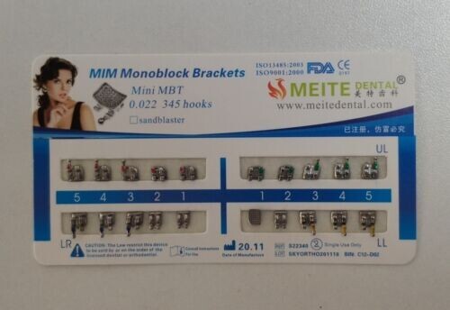 10 Sets Dental Orthodontic Metal Brackets Braces Mini Roth/MBT 022 345 Hooks