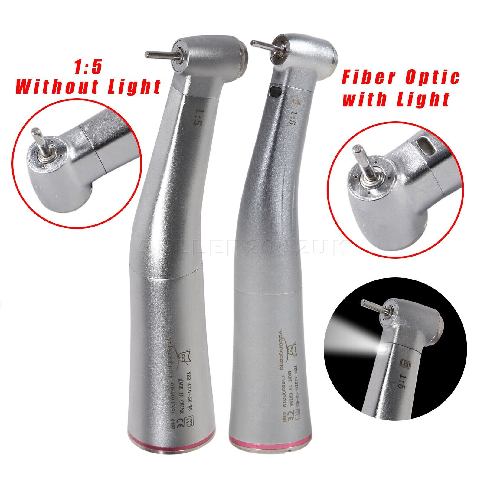 Dental 1:1/1:5 Increasing Contra Angle Fiber Optic Handpiece Fit NSK X25L/X95L