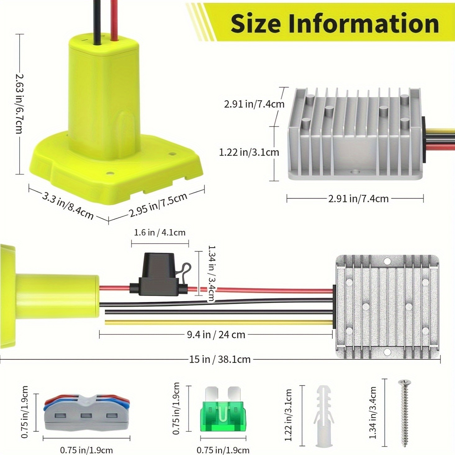18V to 12V Comverter Transformer Compatible with RYOBI 18V Battery,2 pack