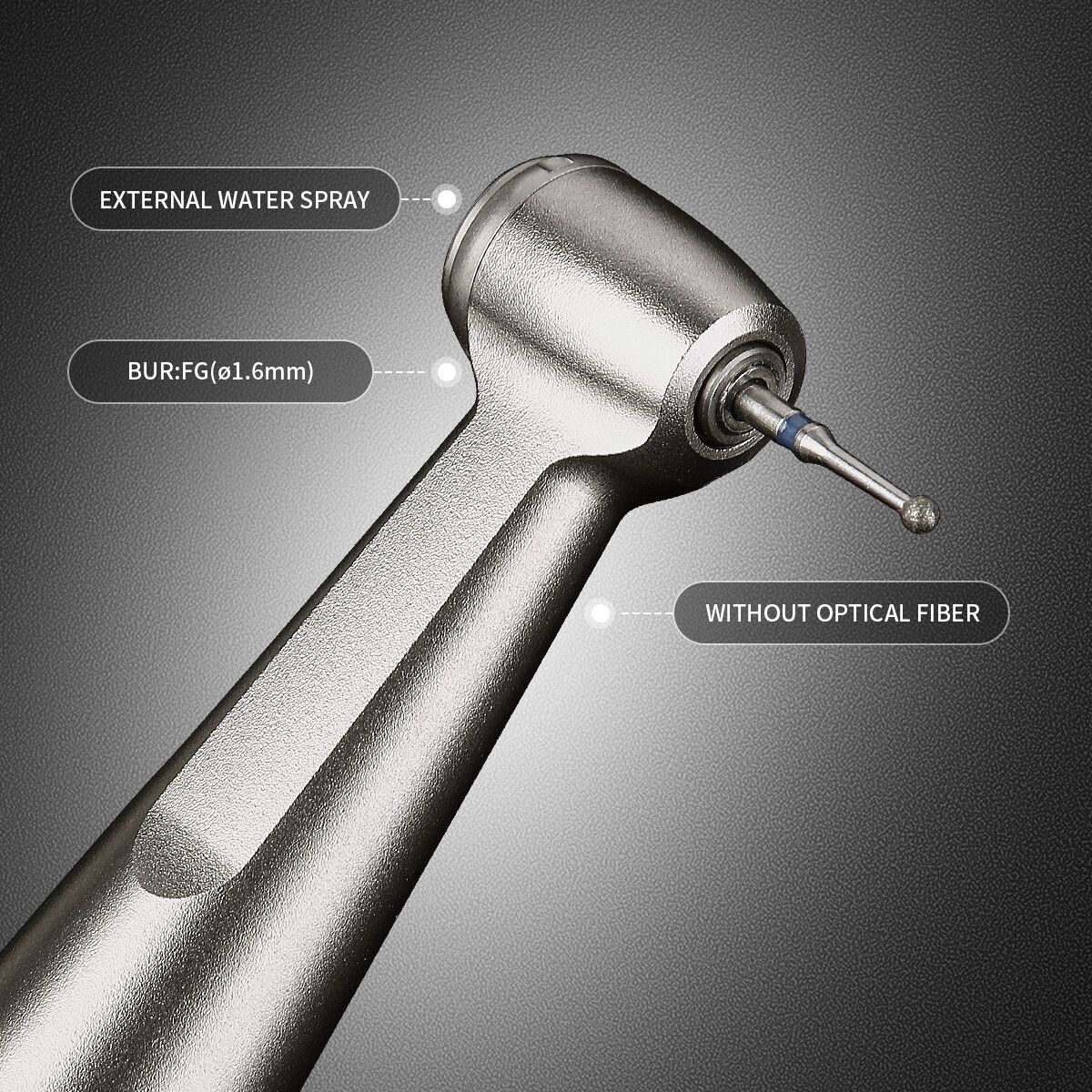 3 X Dental 1:1 Low Speed Handpiece Push Button Fit FG 1.6mm Burs Contra Angle US