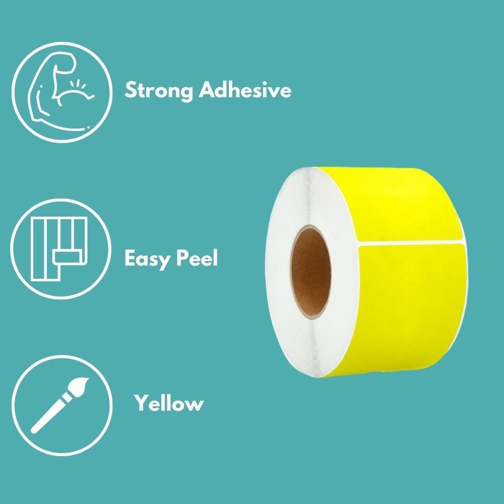 4 Rolls – 4″ x 6″ Thermal Transfer Shipping Labels Yellow 1000/RL for Shipping
