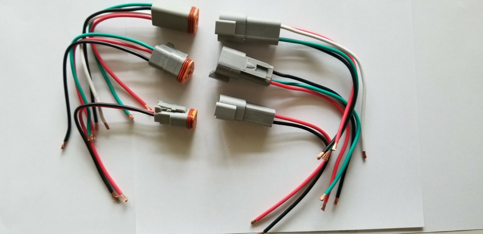 6″ Gray Assembled Deutsch 2,3,4,6,8,12 Pin,14 AWG or 16 AWG