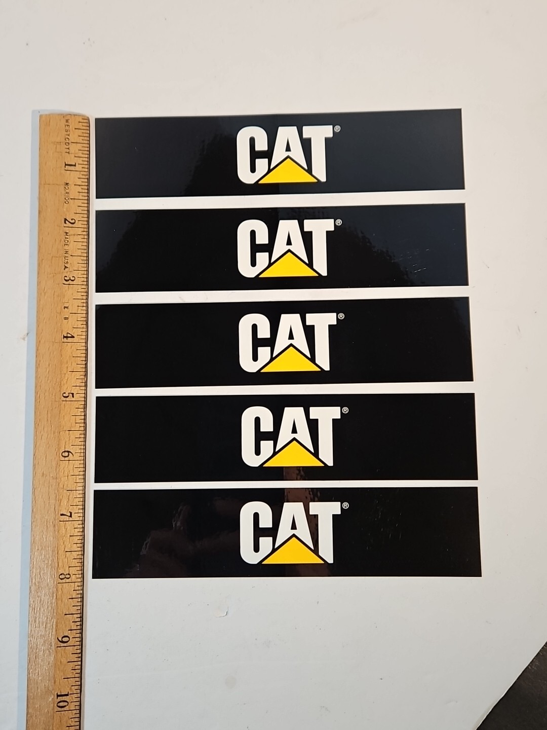 Five AUTHENTIC CATERPILLAR TRACTOR DECALS 6.5”x1.5” NOS NEW Neeg2001