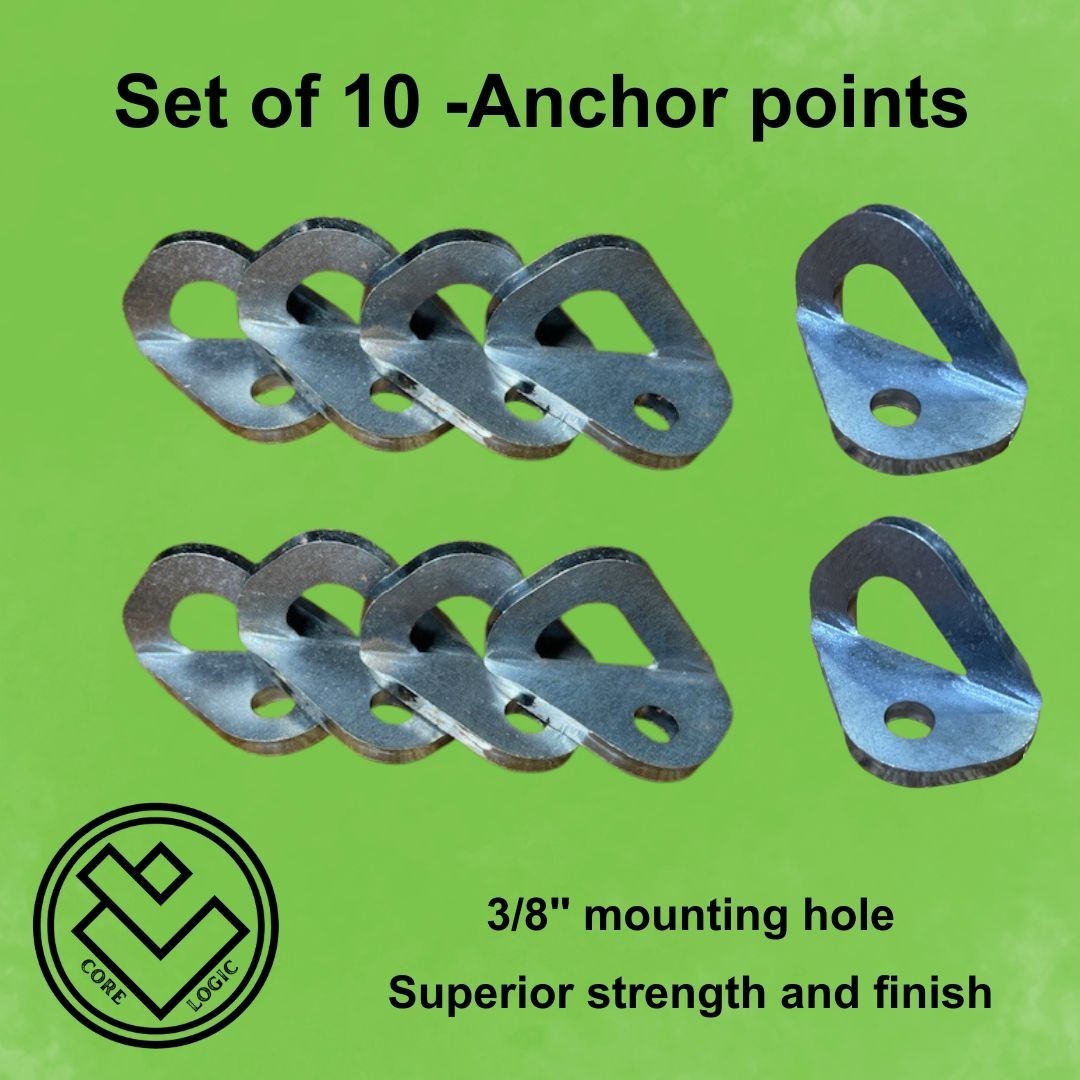 Set of 10 -Weld/Bolt Tie Down Anchors – Trailer, Truck Bed, Motorcycle, Anchor