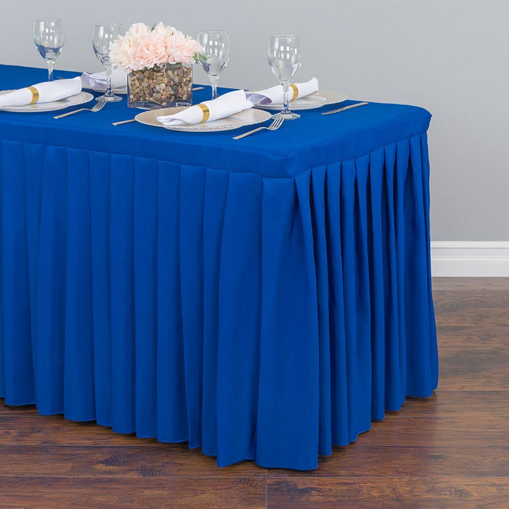 4/ 6/ 8 ft. Fitted Poly Table Skirt for Banquet Table Wedding Event Catering