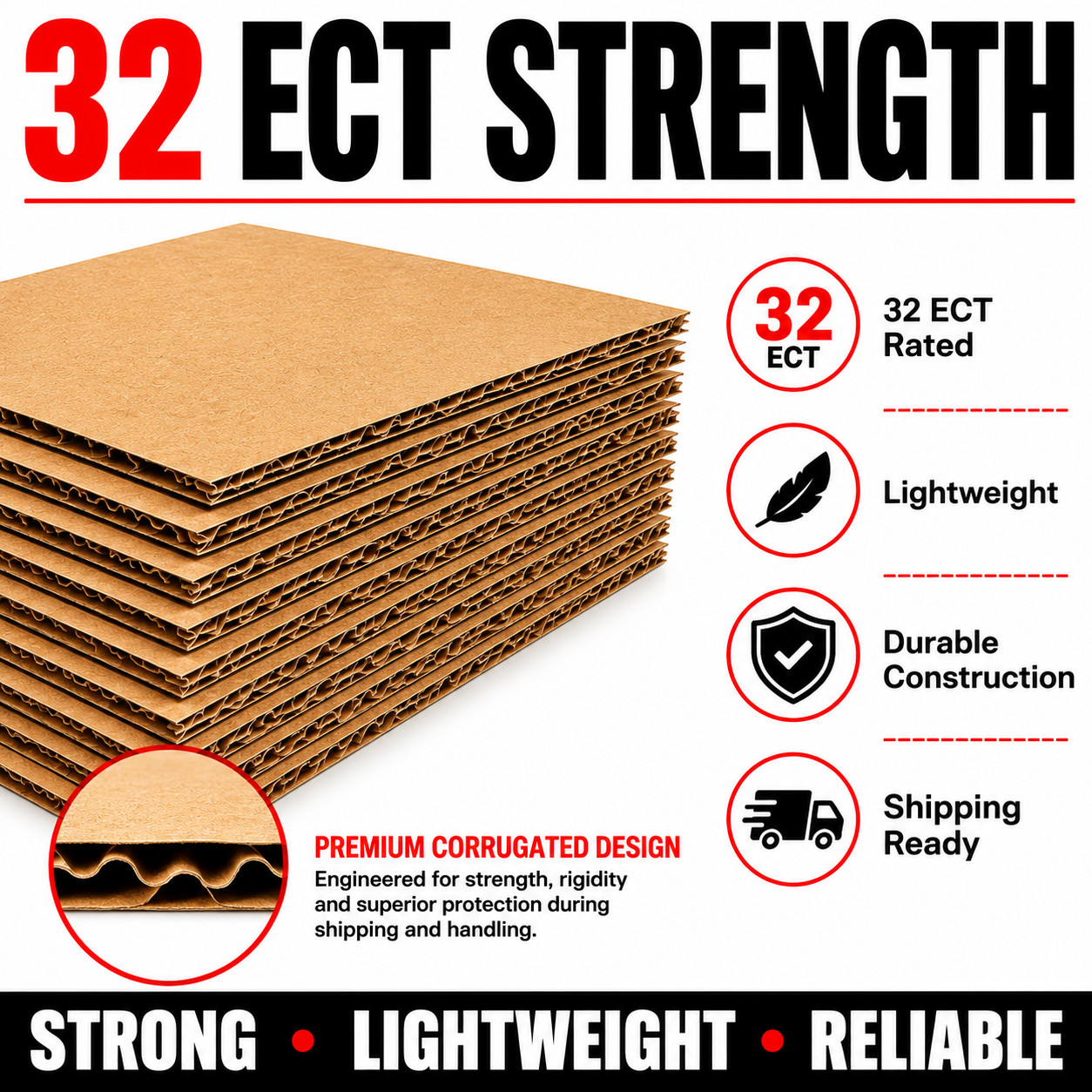 12.25×12.25 LP Record Mailer Pads Corrugated Cardboard Inserts 32 ECT