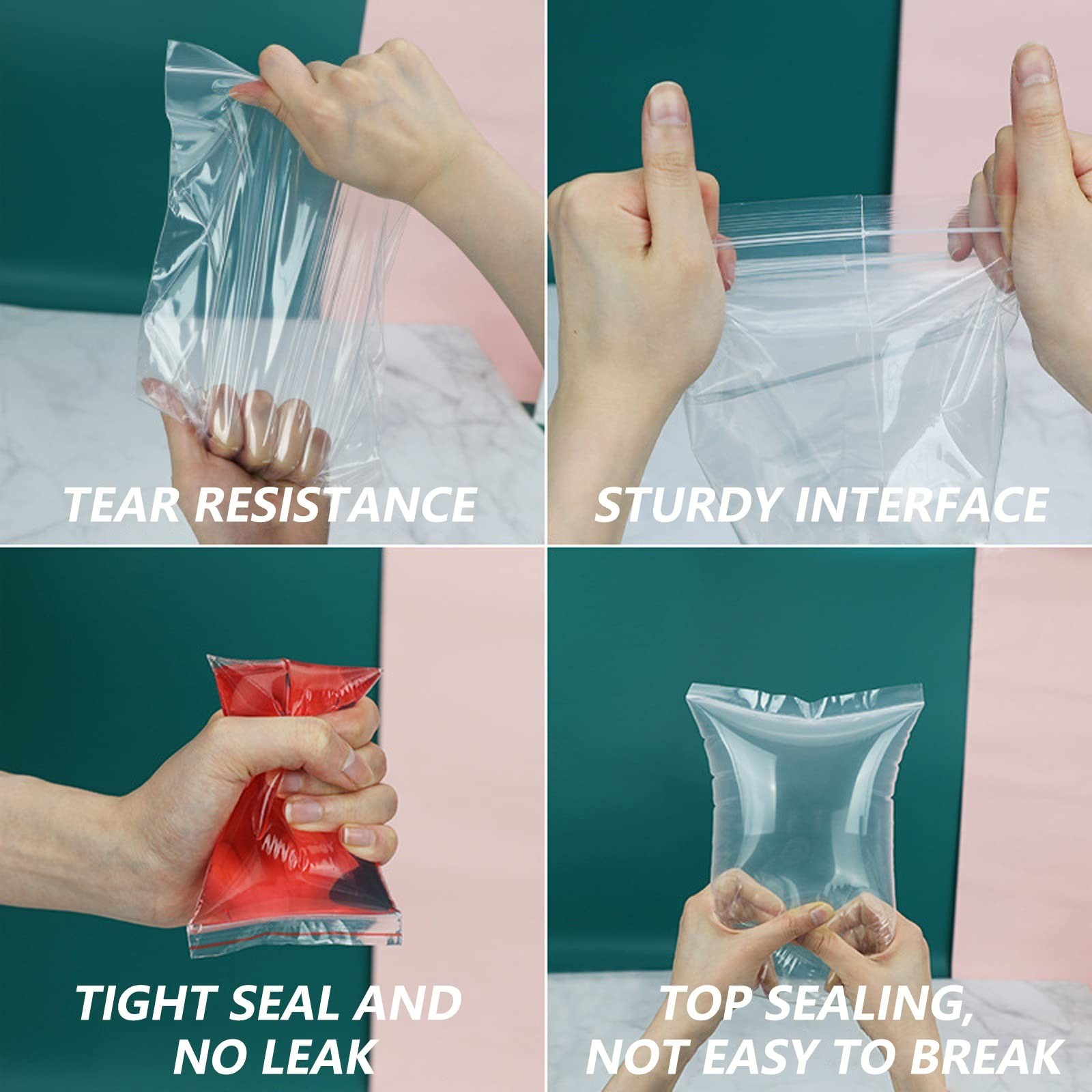 WEPOLY – 13″ x 15″(200 Count) Large Zip Poly Bags – Clear Plastic Reclosable …