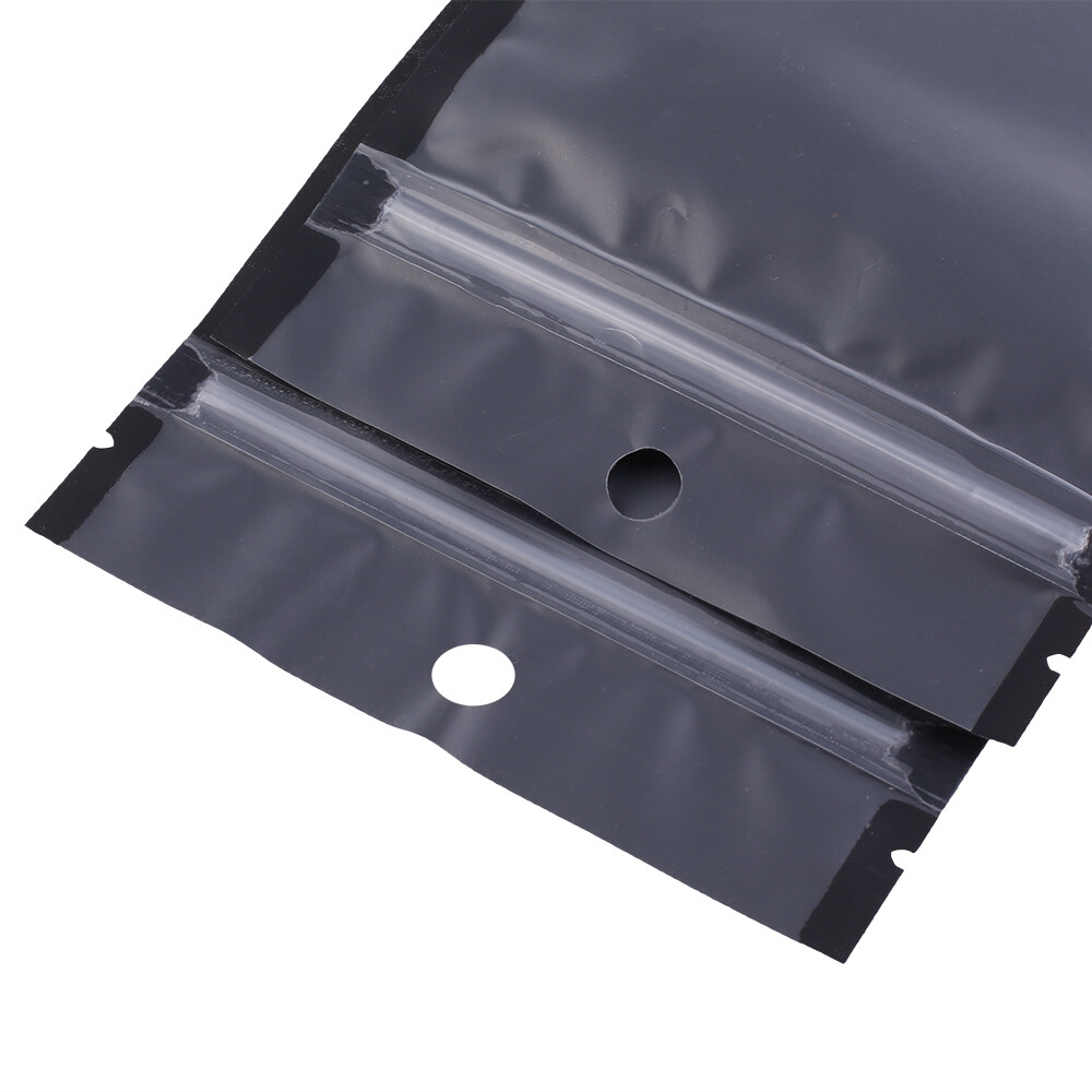 Flat Clear Black QuickQlick™ Resealable Pouches with Hang Hole Variety QTY Sizes