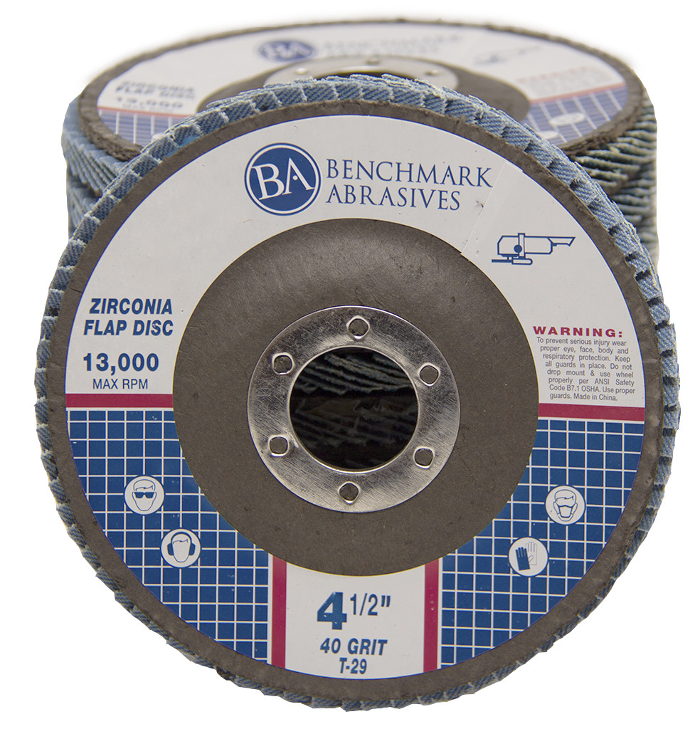 10 Pack 4.5” x 7/8″ Professional 40 Grit Zirconia Flap Disc Grinding Wheels T29