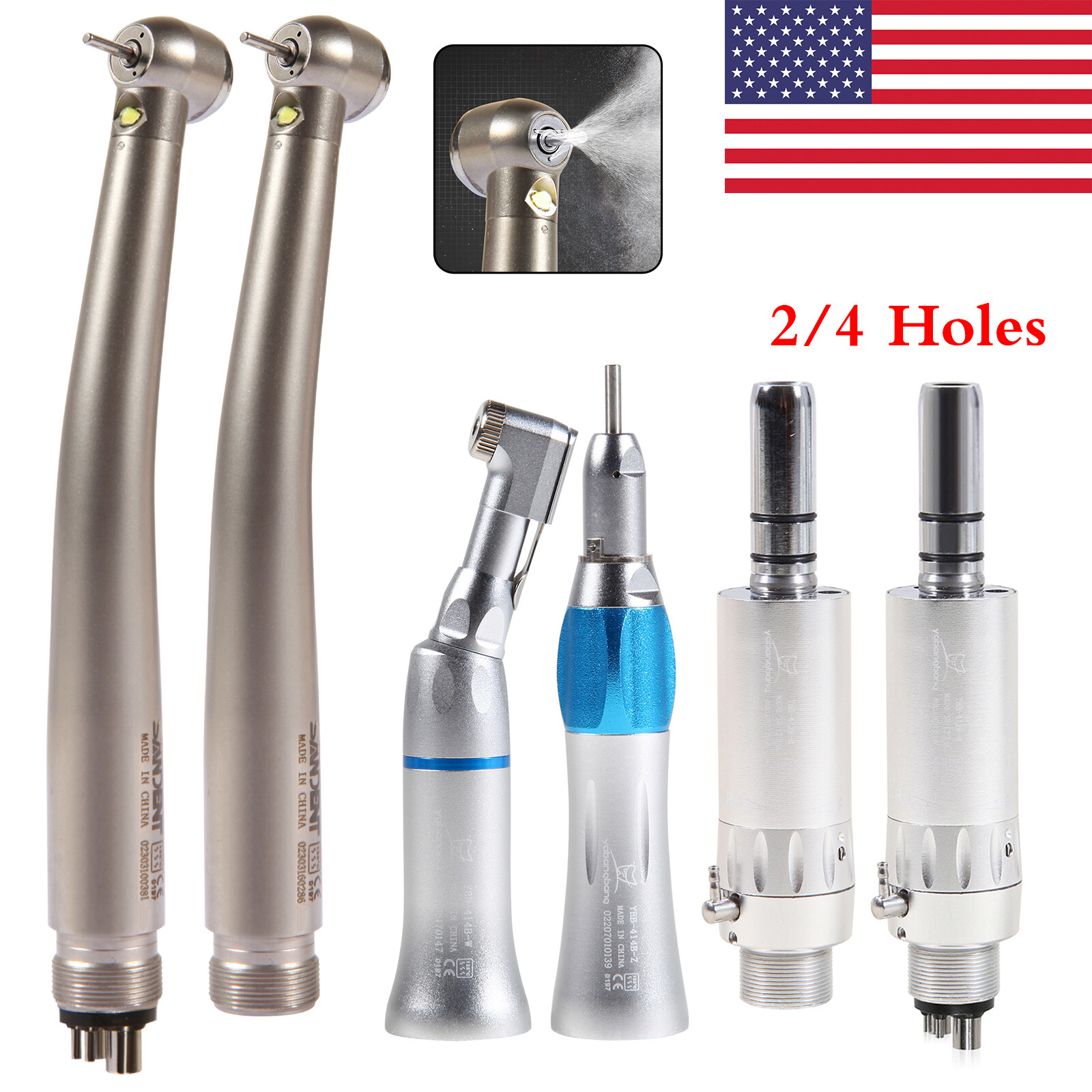 Turbina LED 2/4 orificios con pieza mano de alta baja velocidad dental NSK Style