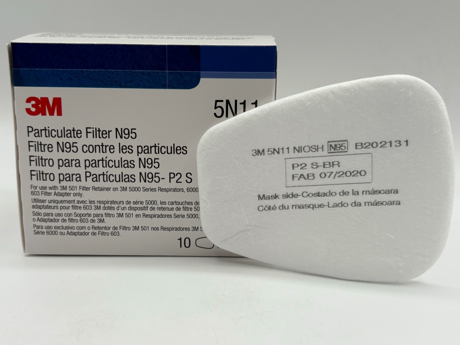 1 CASE of 3M 5N11 N95 Replacement Particulate Filter For 3M Respirator 10 Boxes