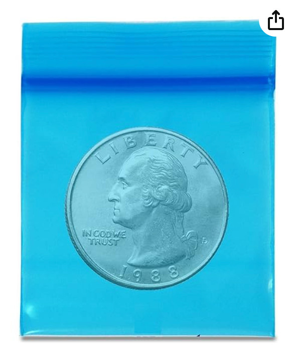 BLUE MINI ZIPLOCK BAGGIES 100ct PREMIUM QUALITY DIME BAGS 1.5″ x 1.5″