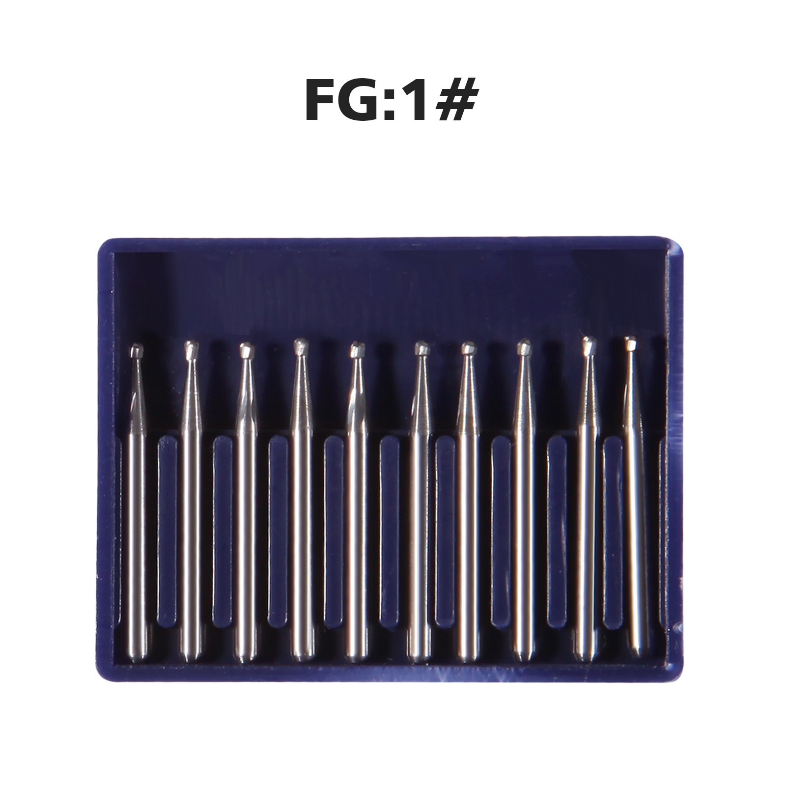 10 FG 1 Round Carbide Dental Burs High Speed Handpiece Friction Grip Drill Bits