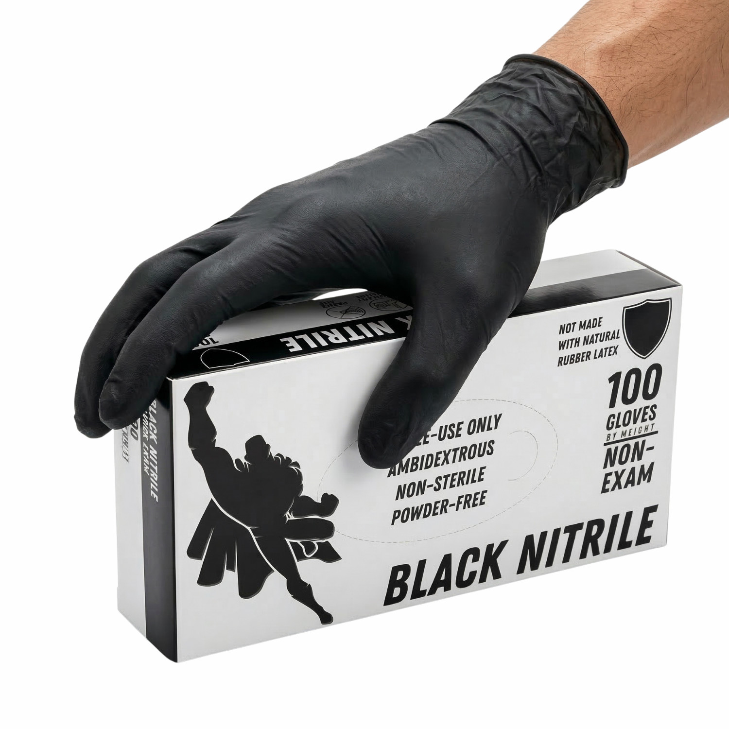 Black Industrial Grade Nitrile Gloves, XL, 5 Mil, 1000 Count Powder & Latex-Free