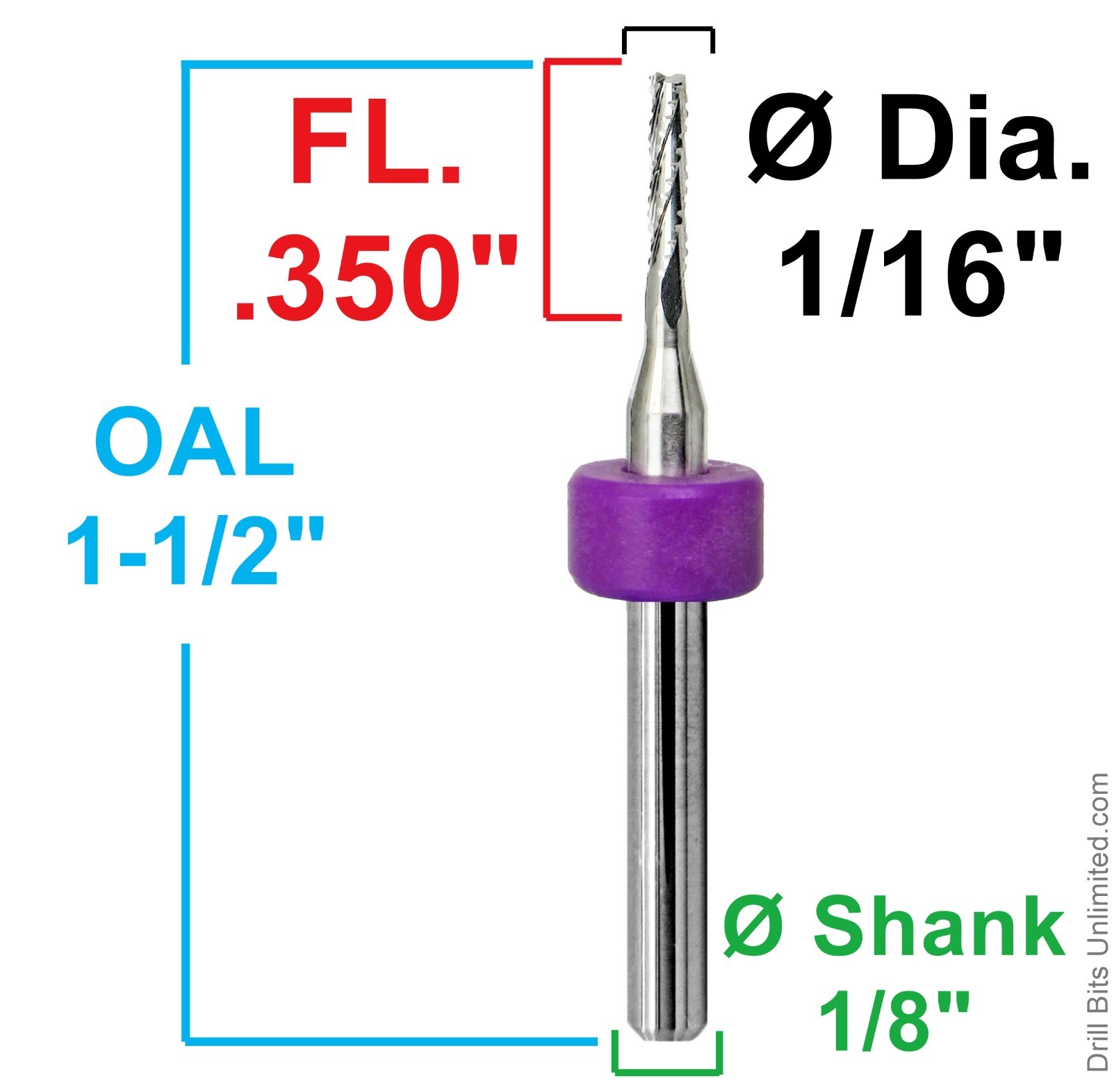 1/16″ 1.60mm PCB CNC Router Bits Chipbreaker Fish Tail 1/8 Shank 10 Pc Kyocera