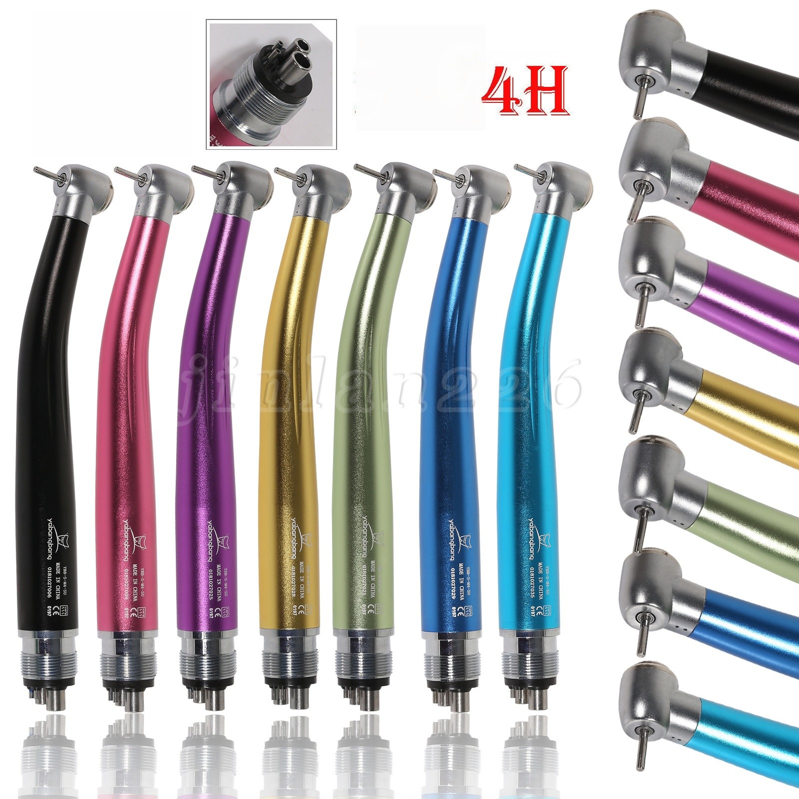 USA Push Button Dental High Speed Handpiece Single water spray Air Turbine 2/4H