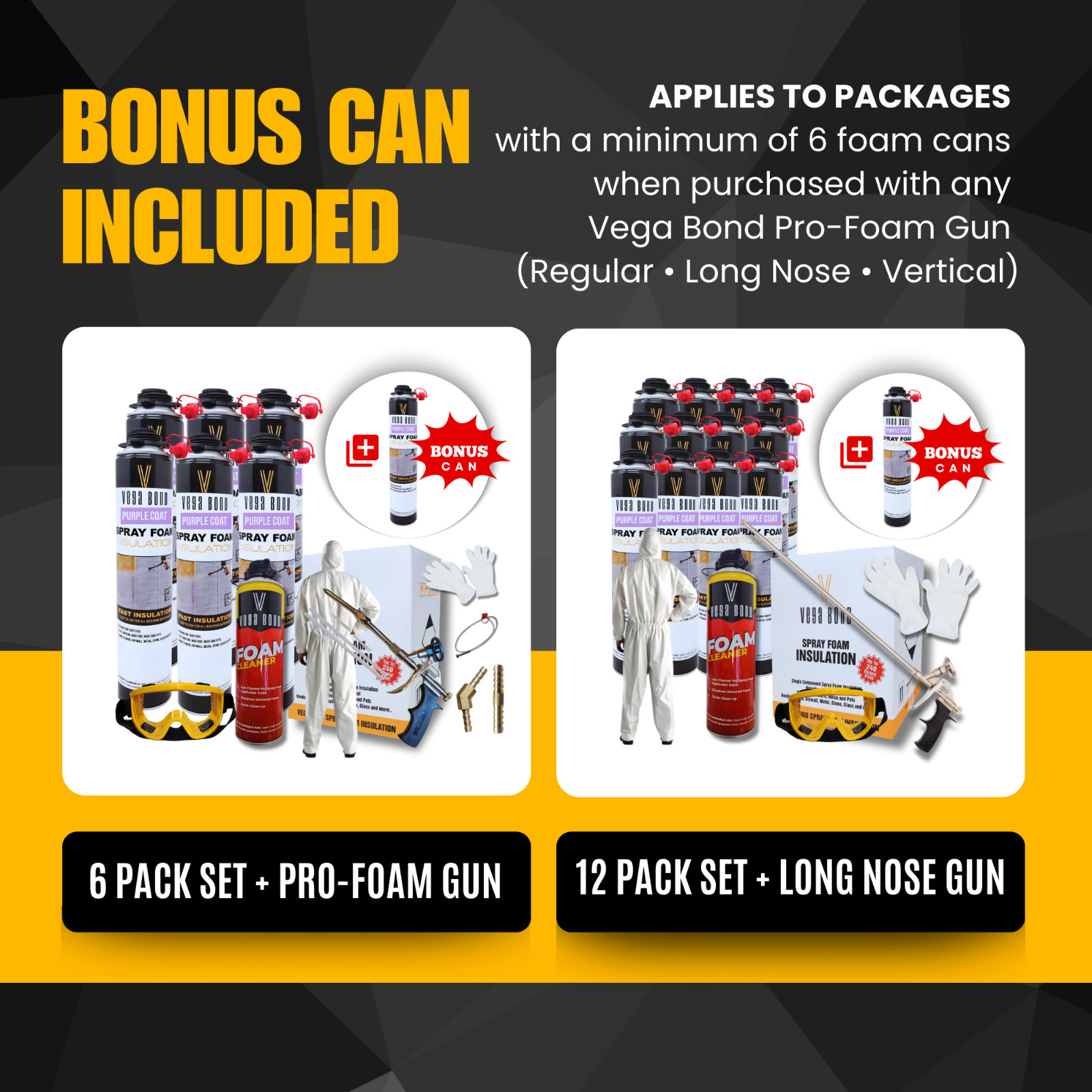 Vega Bond Purplecoat Single Component Closed Cell Insulation Spray Foam – 6+SET