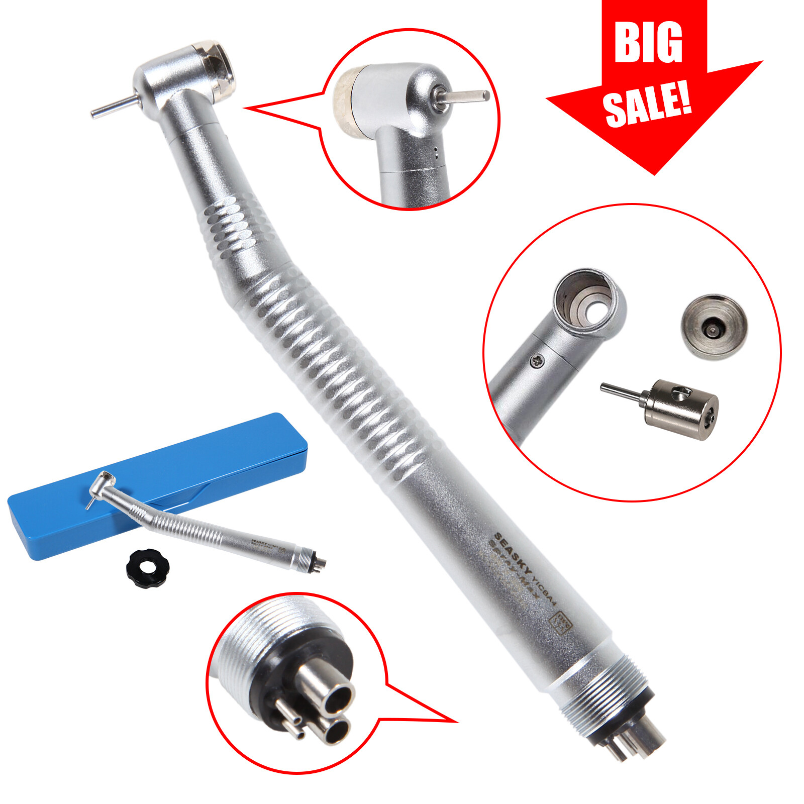 1PC Dental High Speed Handpiece Standard Wrench Key Type Air Turbine 4 Holes USA