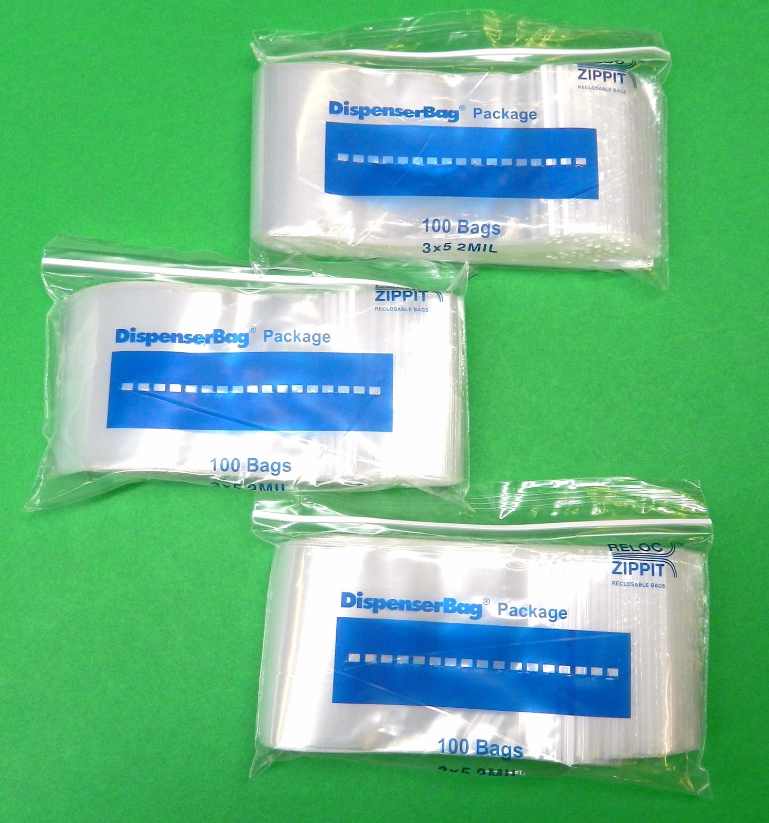 300 Zippit 3×5 Reloc 2mil Clear Bags Reclosable 3″ x 5″ – Squeeze Seal 300 Bags