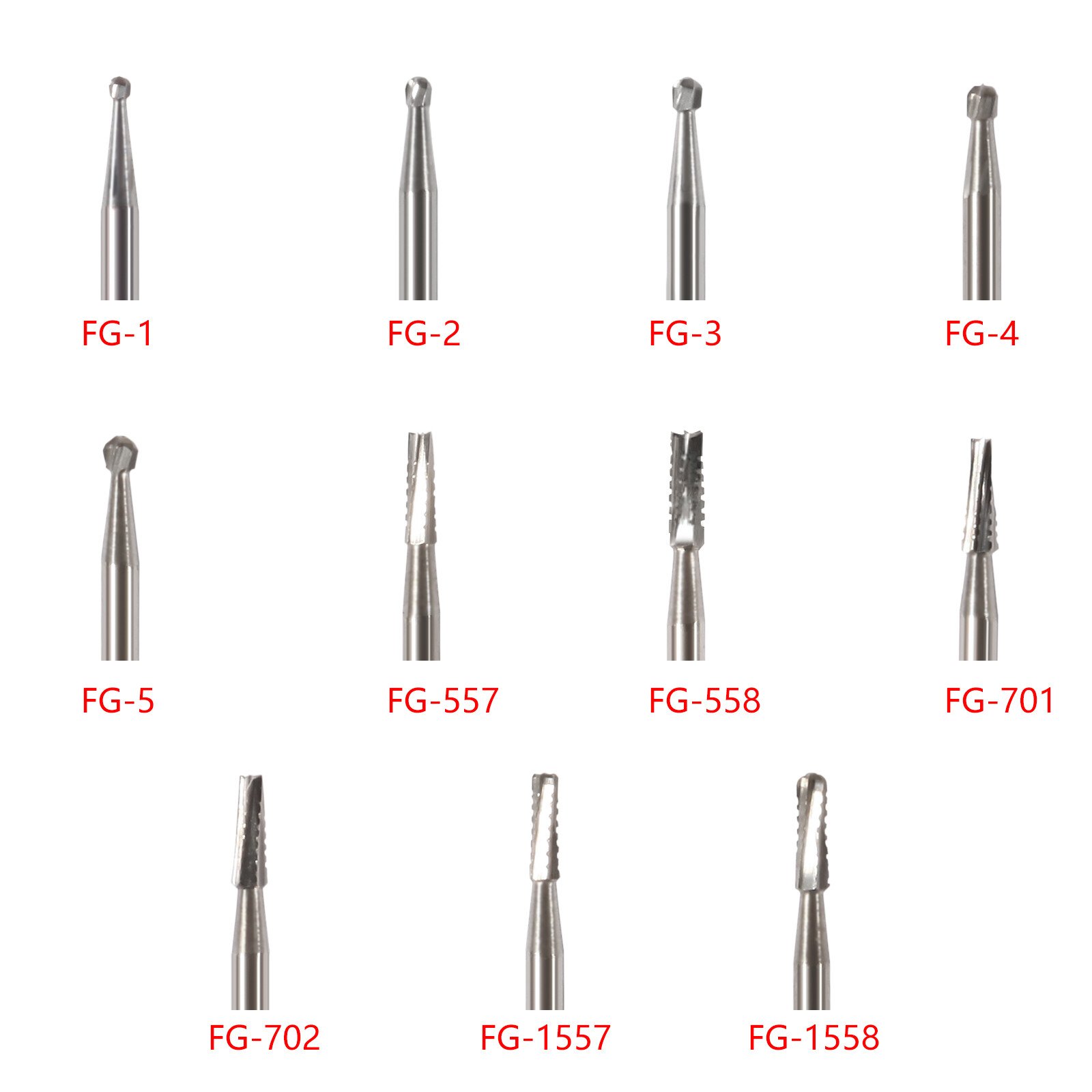 10-100 Pcs Dental FG High Speed Tungsten Steel Carbide Crown Cutting Burs