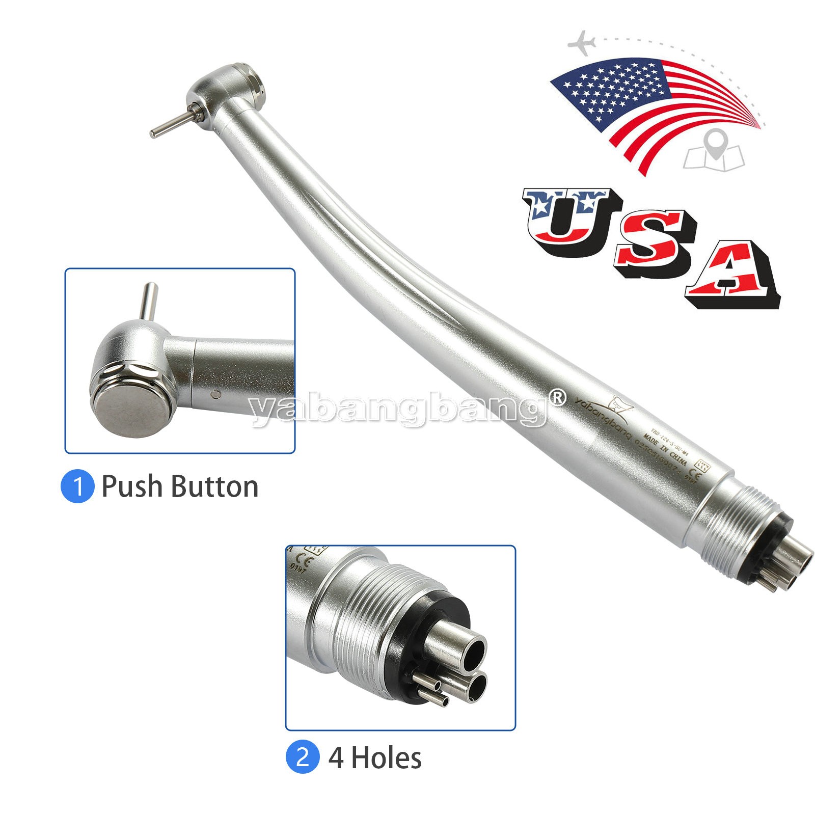 Dental Air Flow Teeth Polishing Polisher Handpiece Hygiene Air Prophy Jet 4 Hole