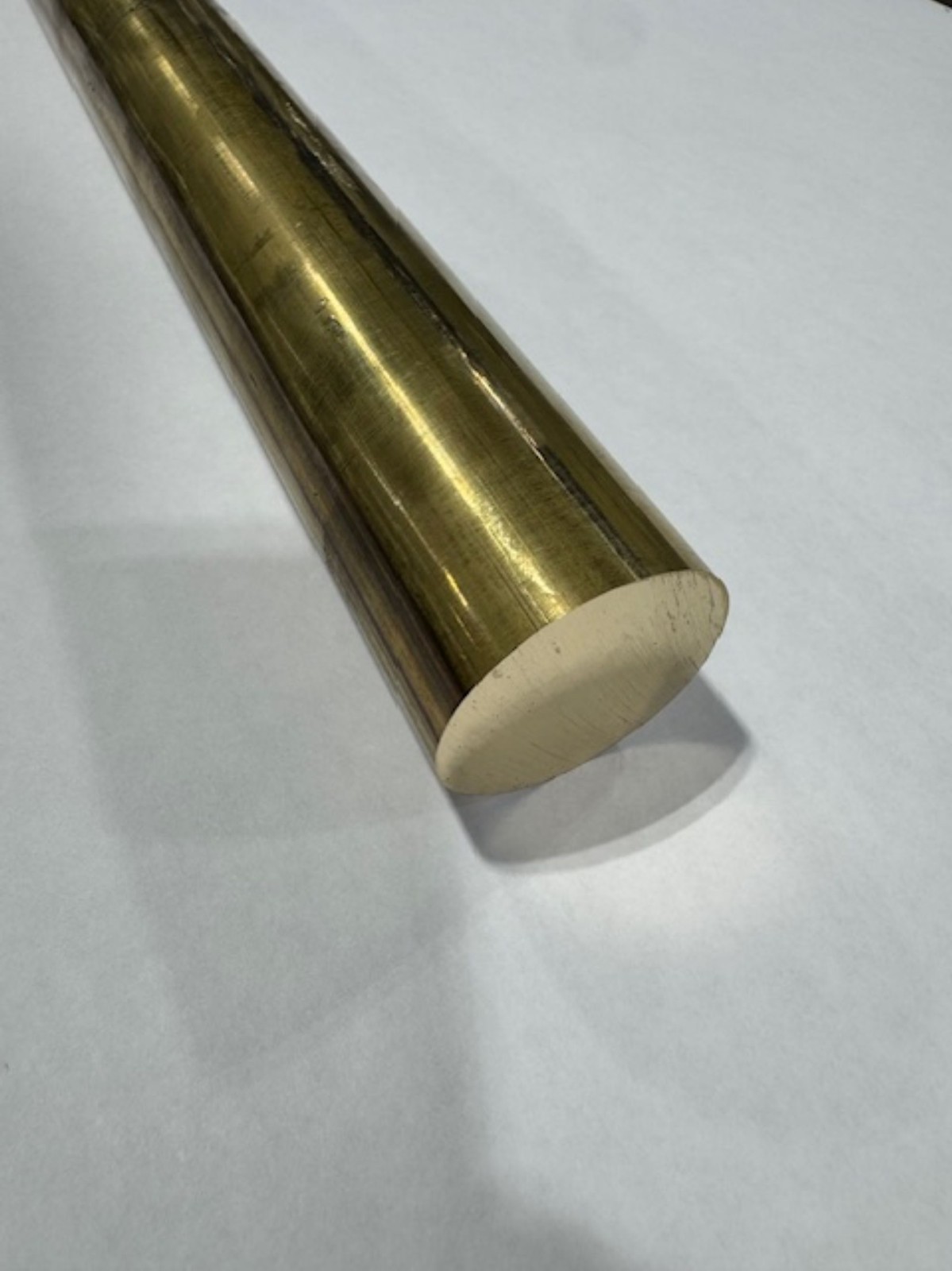 1.5″ Solid Brass Round Rod x 7″ Long, C360 Brass, 1-1/2″ Diameter Brass Rod