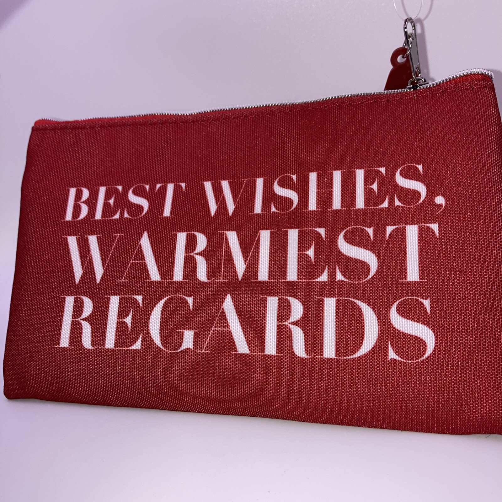 Red Schitt’s Creek Best Wishes Warmest Regards Pencil Case Or Cosmetic Bag NWT!!